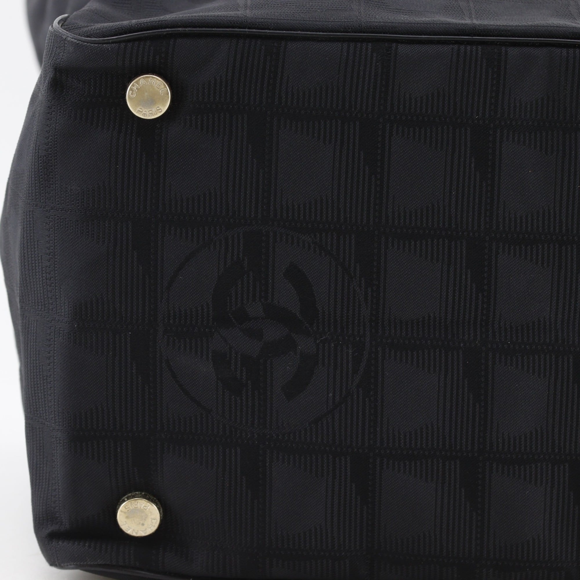 Chanel Black Nylon Canvas Tote Bag Weekend Bag (Pre-Owned)