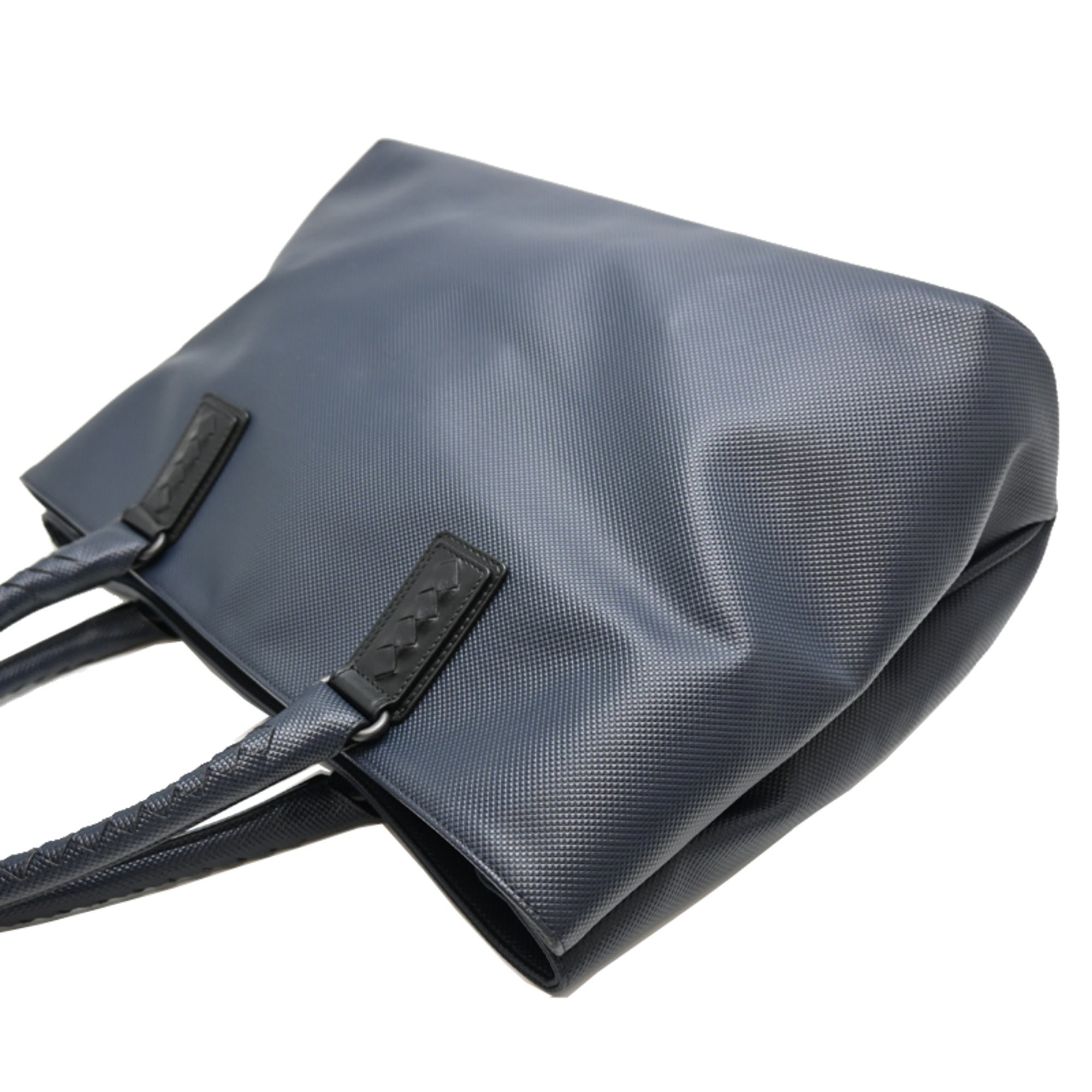 Bottega Veneta Navy Leather Pvc Tote Bag (Pre-Owned)