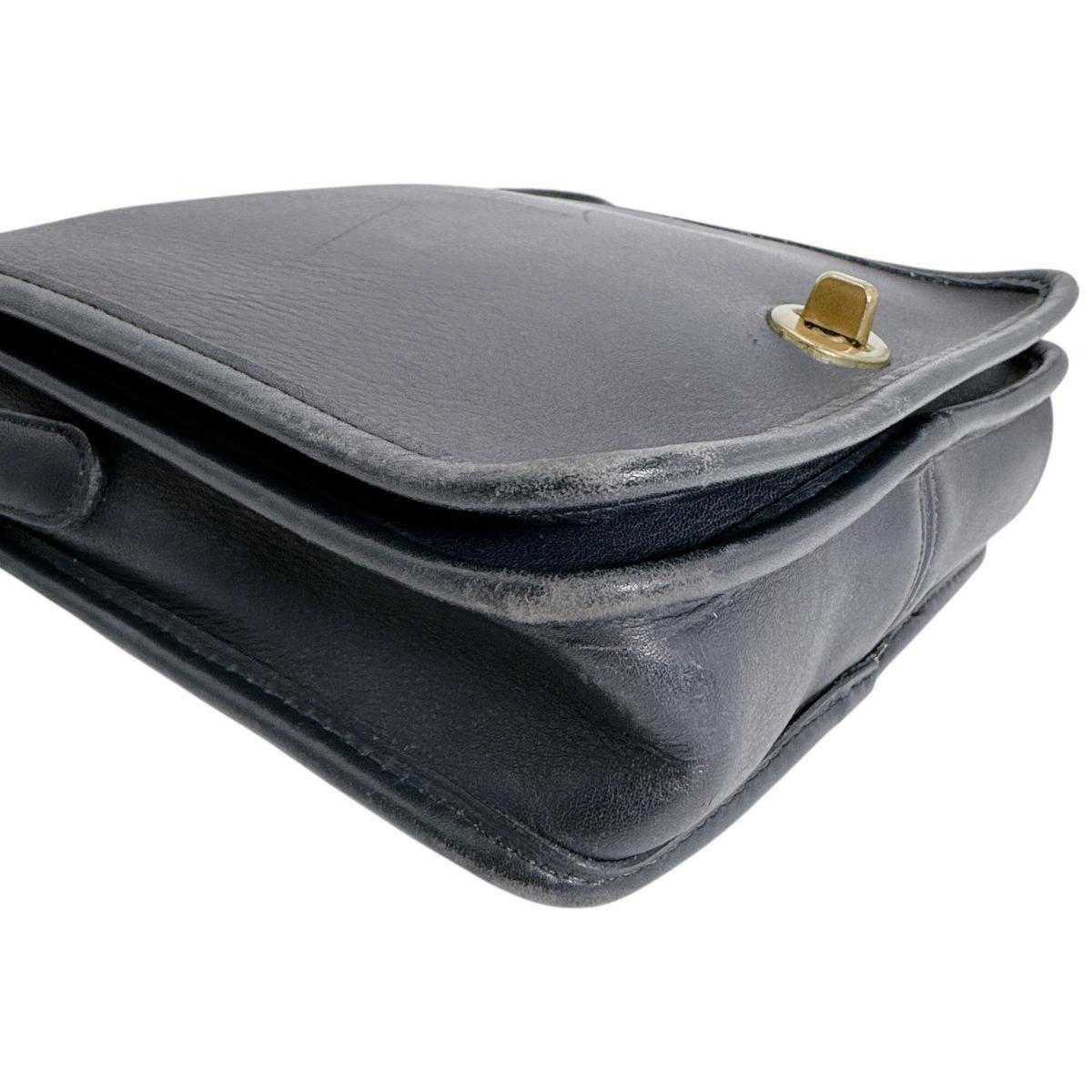 Coach Navy Leather Shoulder Bag (Pre-Owned)