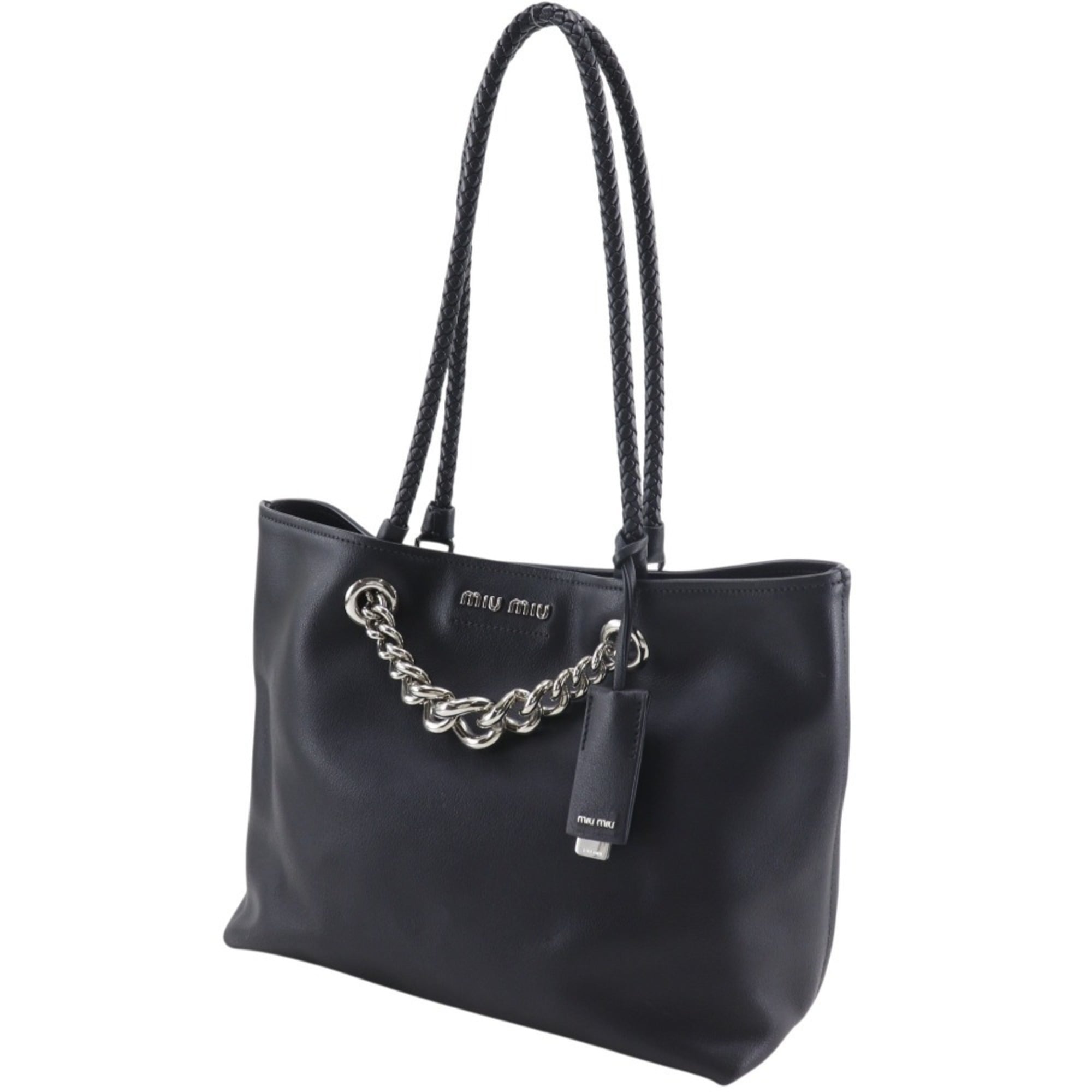 Miu Miu Black Leather Tote Bag (Pre-Owned)