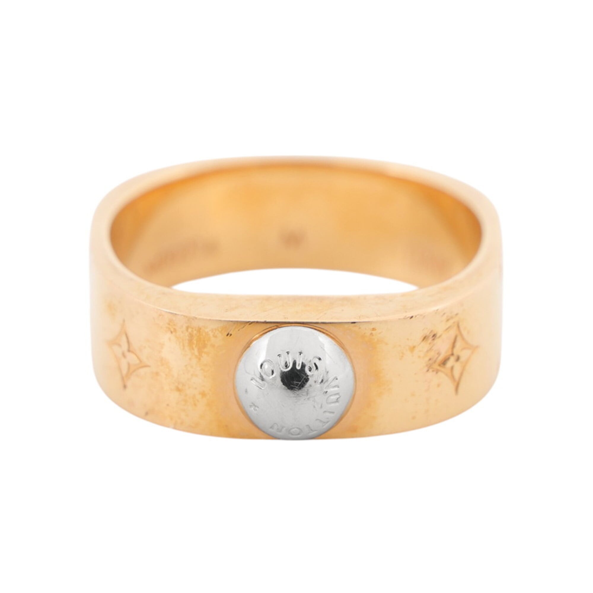 Louis Vuitton Gold Metal Band Ring (Pre-Owned)
