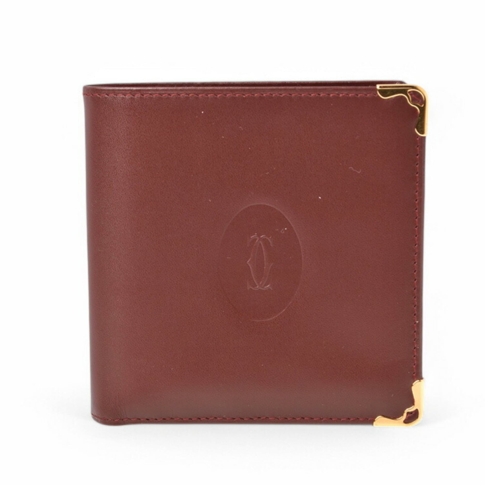 Cartier Bordeaux Leather Wallet (Bi-Fold) (Pre-Owned)