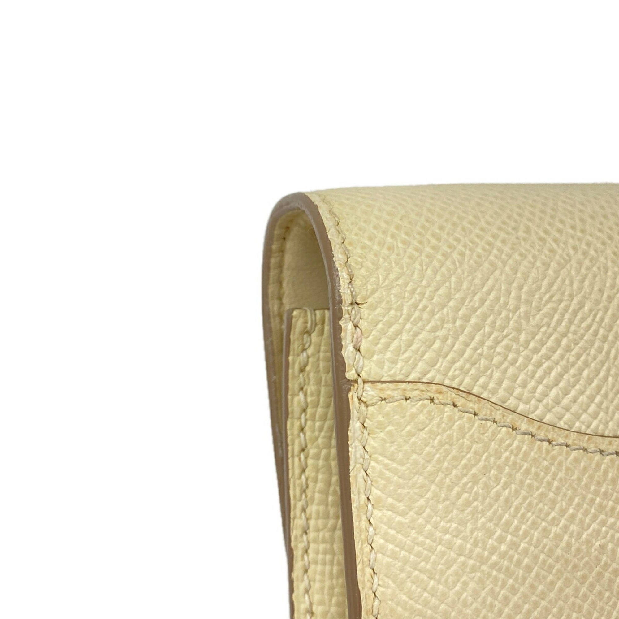 Hermes White Leather Chain/Shoulder Wallet (Pre-Owned)