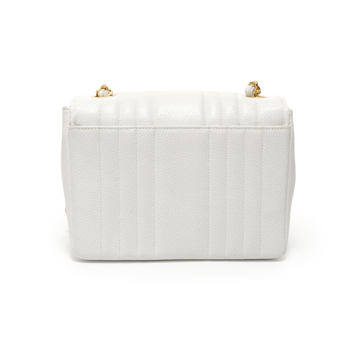 Chanel White Grained Calfskin Shoulder Bag (Pre-Owned)