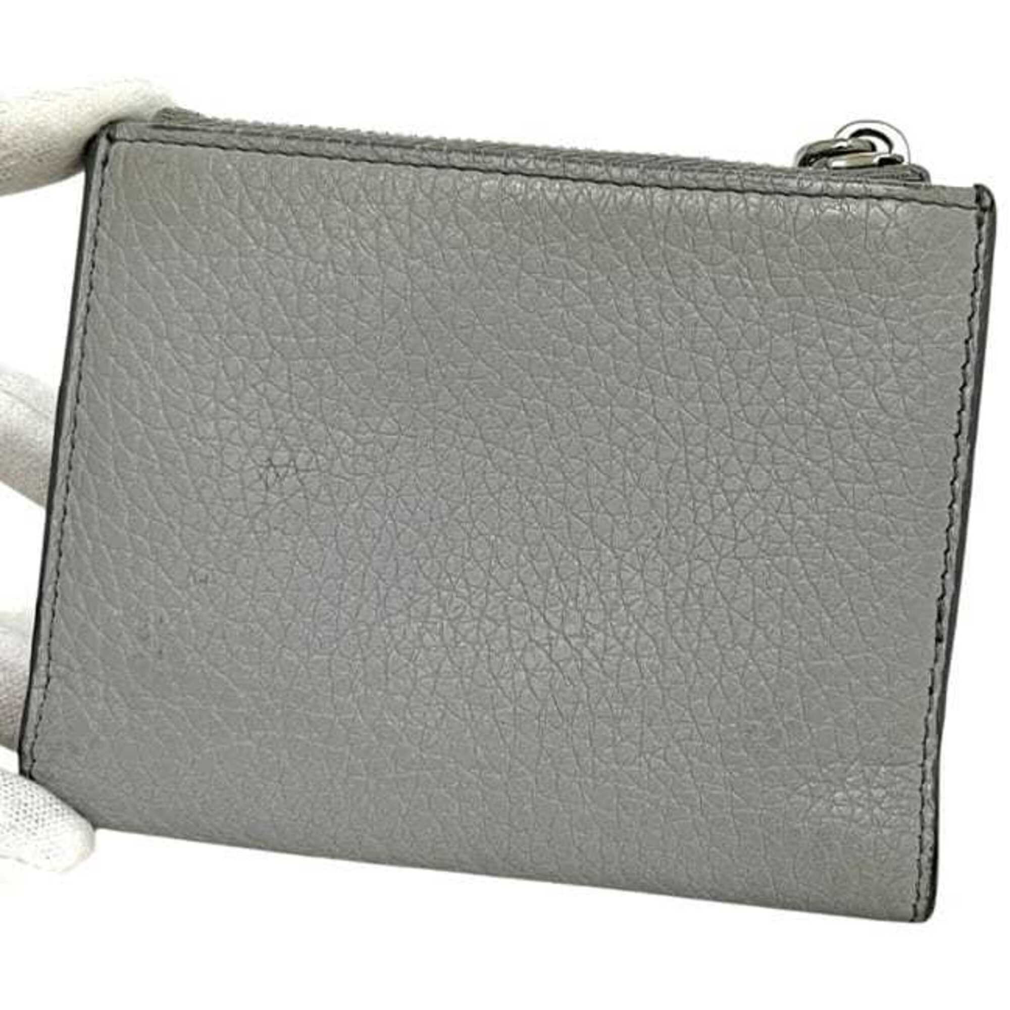 Prada Gray Leather Wallet (Bi-Fold) (Pre-Owned)