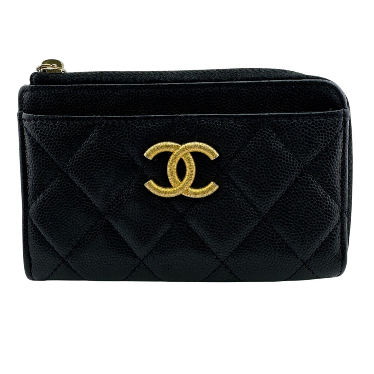 Chanel Black Leather Coin Purse/Coin Case (Pre-Owned)