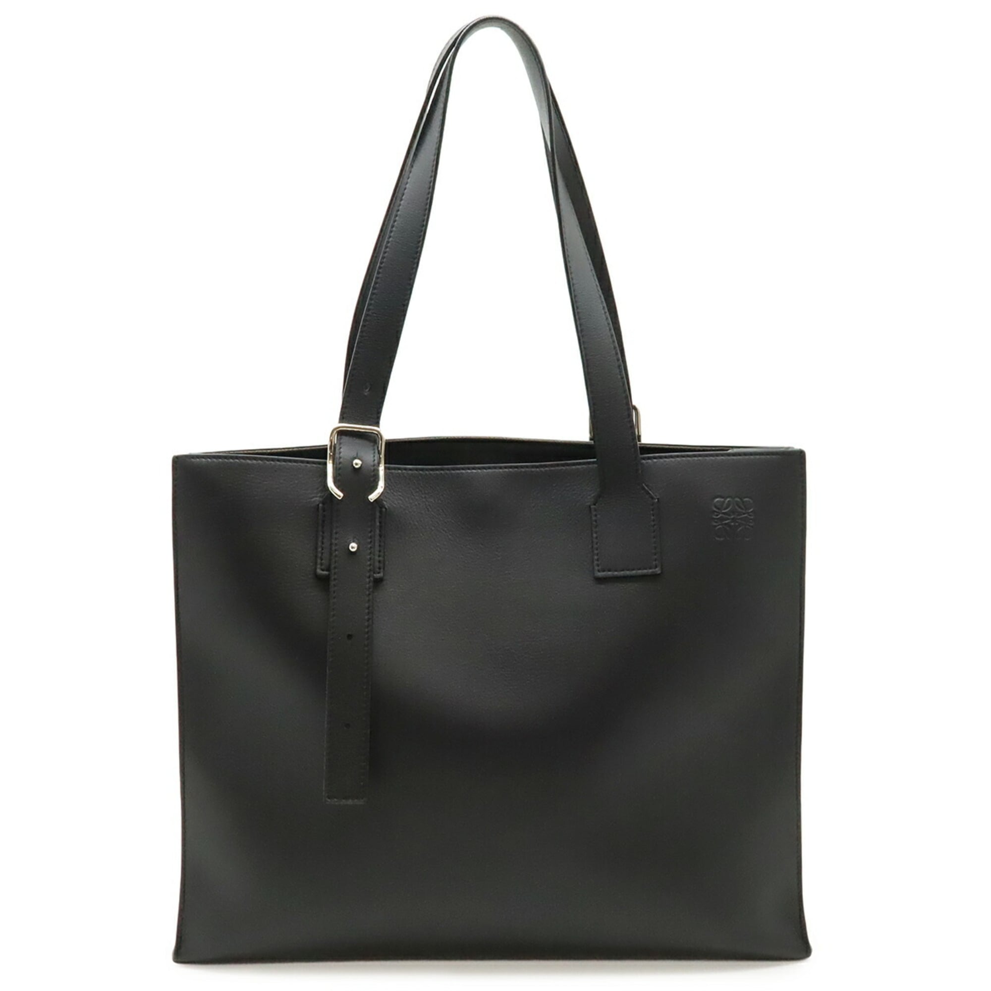 Loewe Black White Leather Shoulder Bag Tote Bag (Pre-Owned)