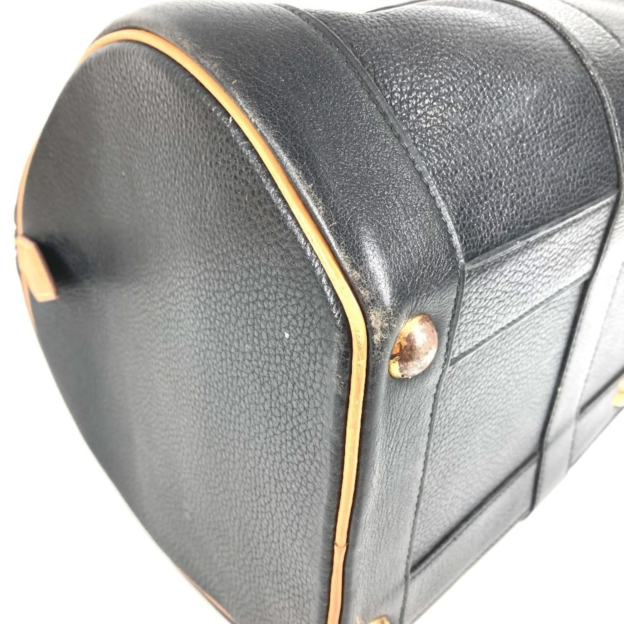 Hermes Bicolor Black Brown Ardennes Leather Boston Bag Handbag (Pre-Owned)