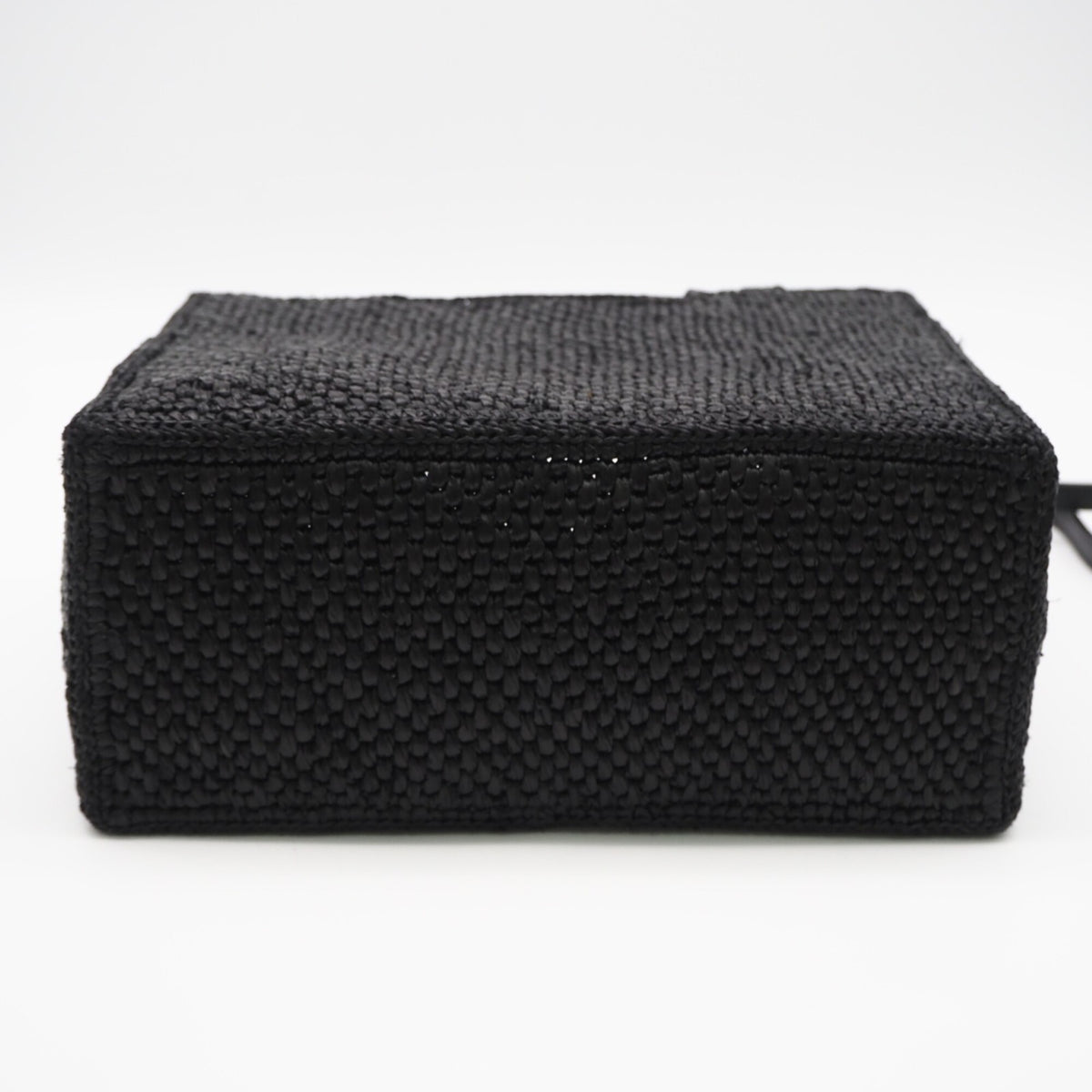 Loewe Black White Raffia Leather Handbag (Pre-Owned)