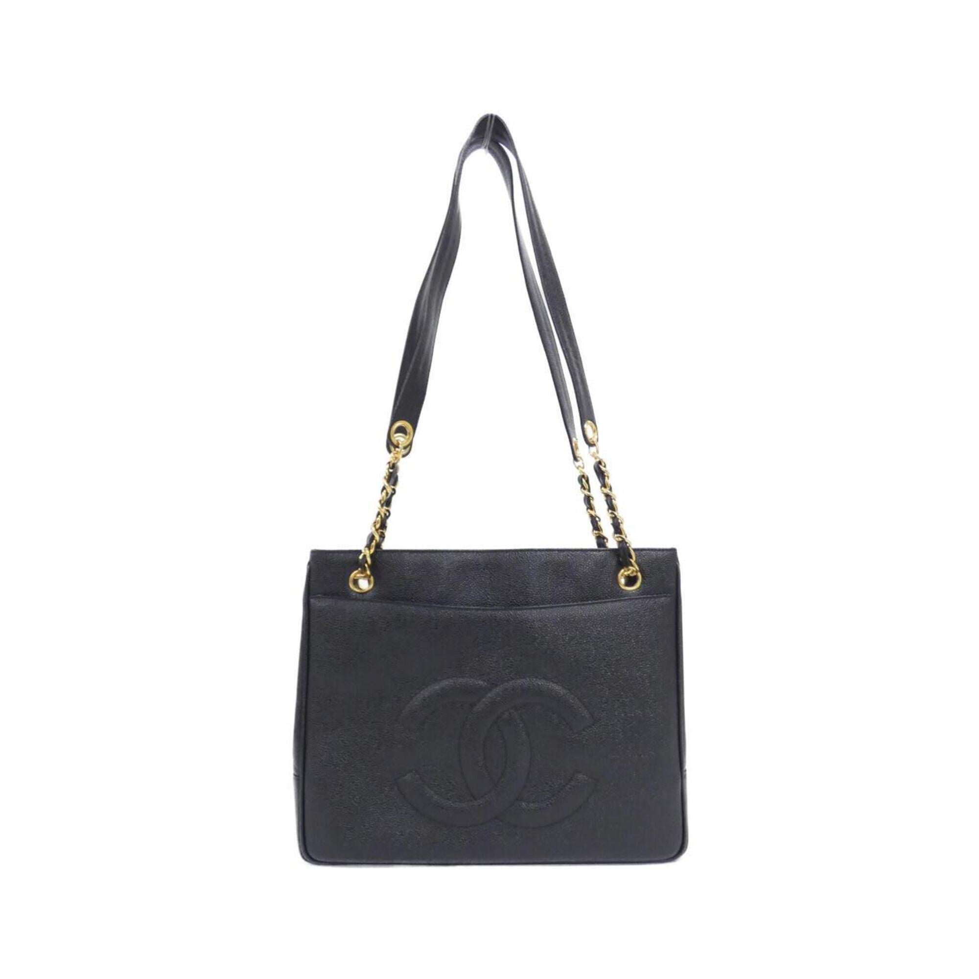 Chanel Black Grained Calfskin Shoulder Bag (Pre-Owned)