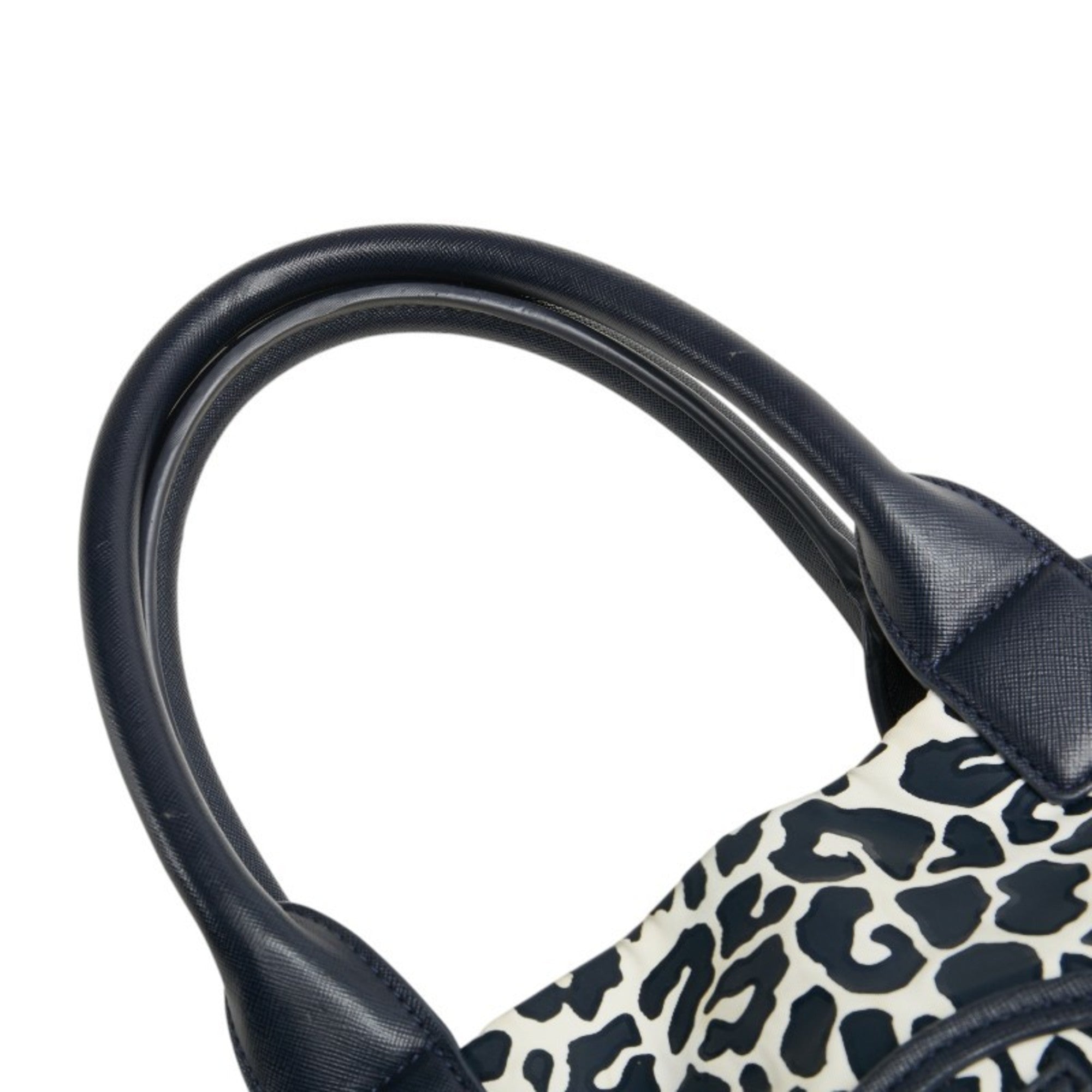Tory Burch Navy White Pvc Leather Tote Bag (Pre-Owned)