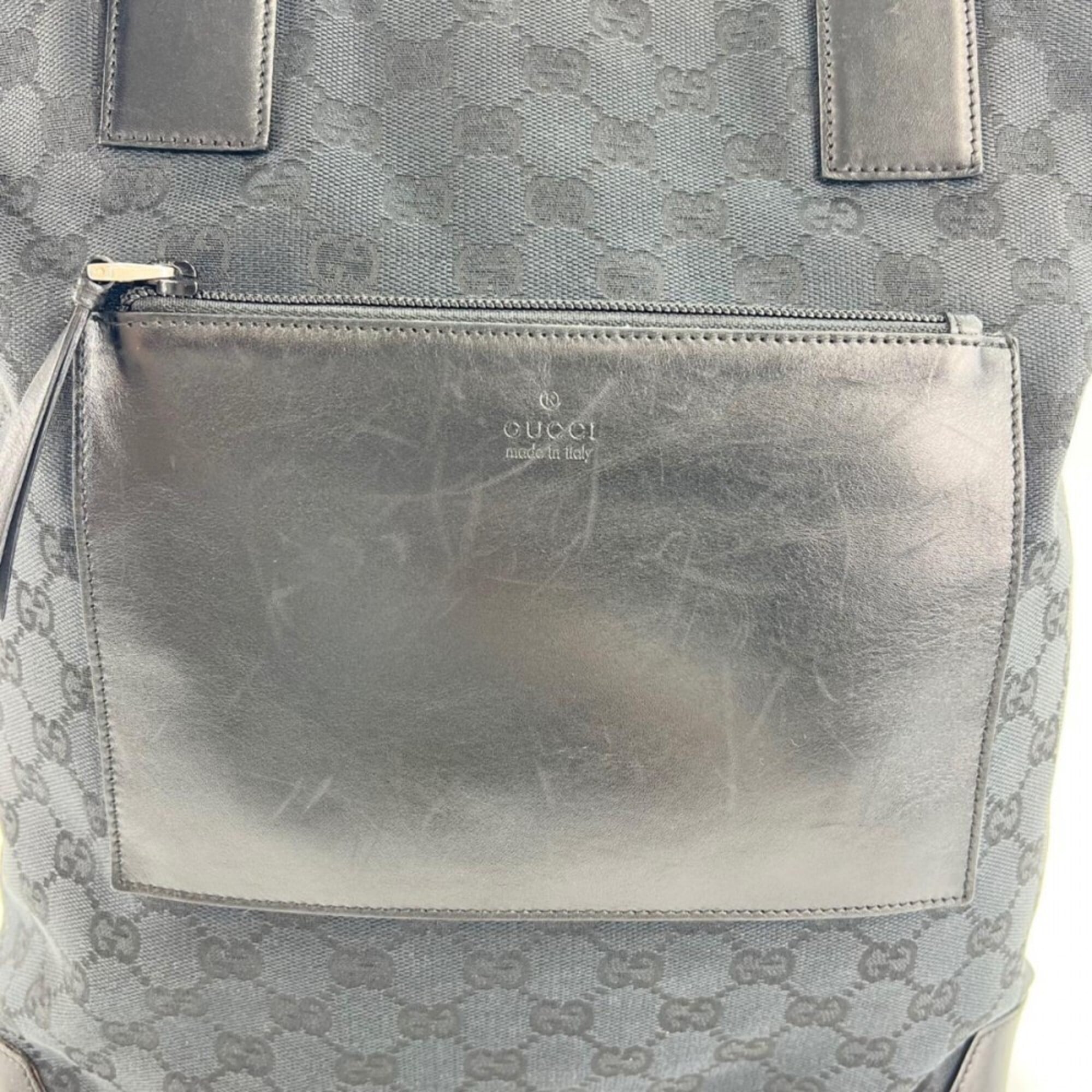 Gucci Black Canvas Handbag Tote Bag (Pre-Owned)
