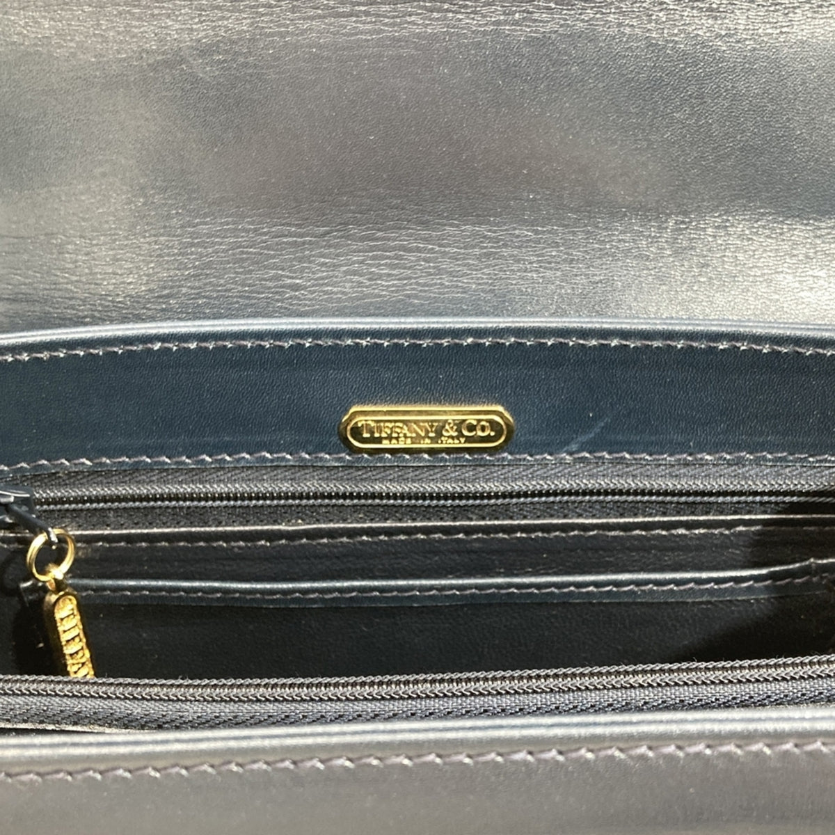 Tiffany Navy Leather Handbag (Pre-Owned)
