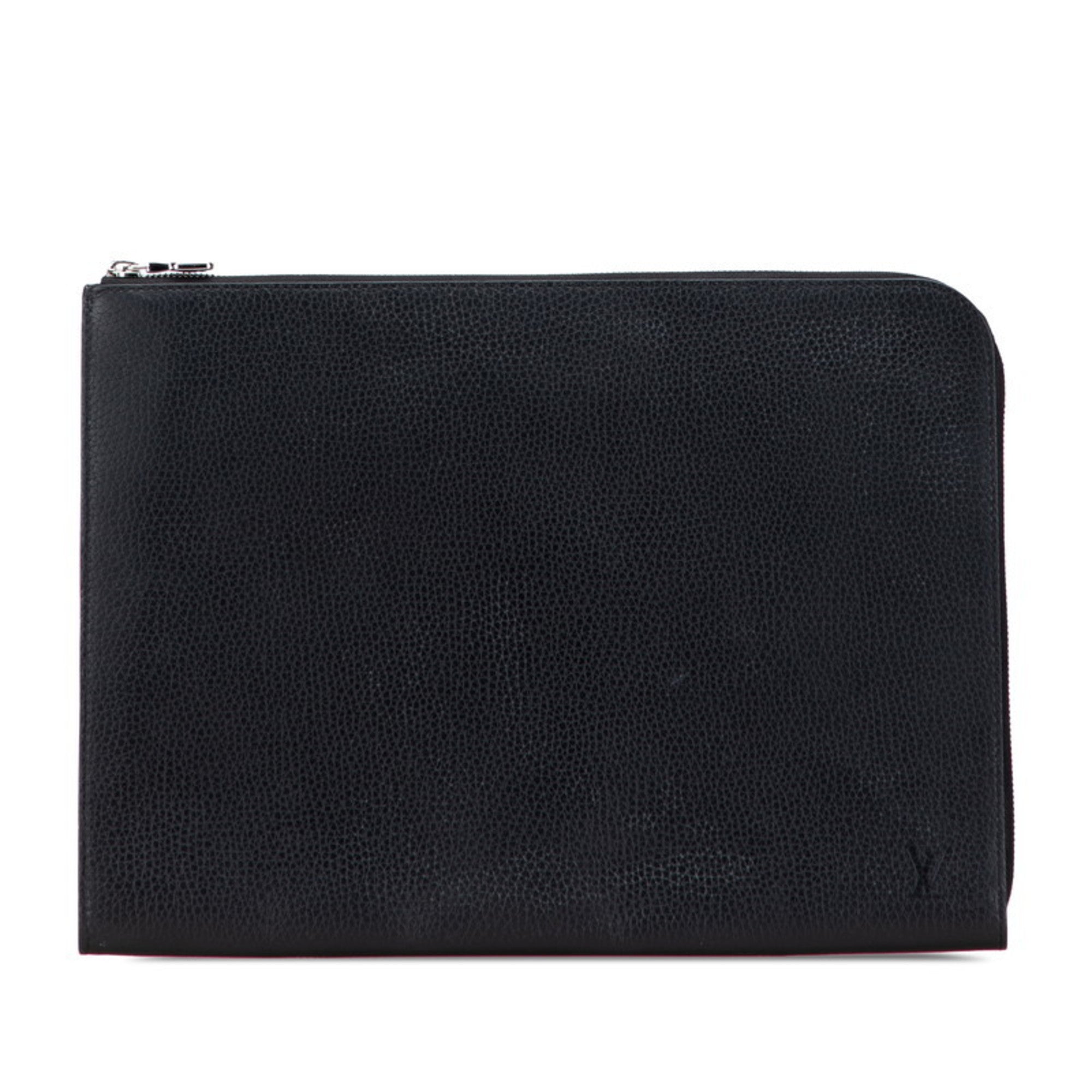Louis Vuitton Taurillon Black Noir Leather Clutch Bag Pochette (Pre-Owned)
