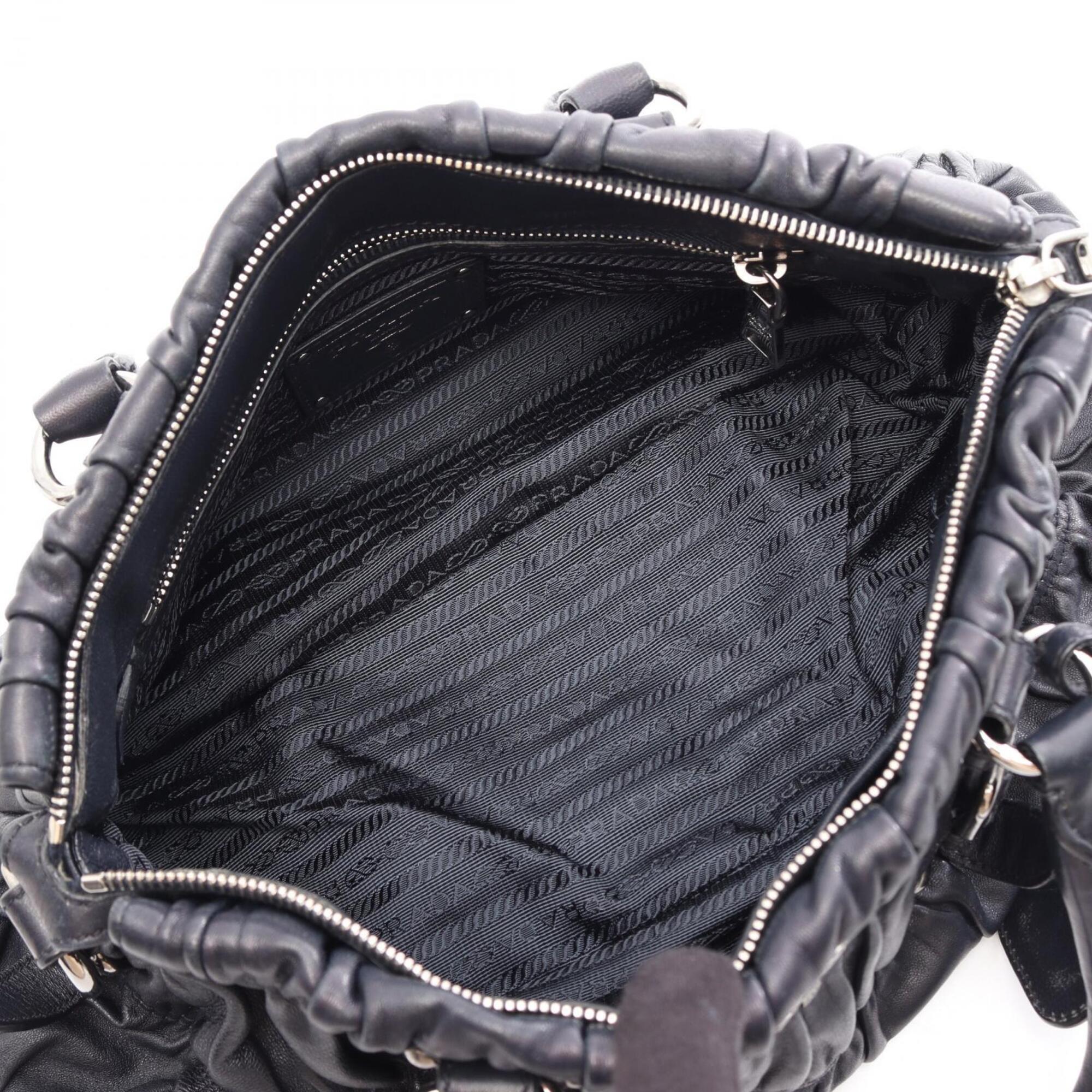 Prada Navy Leather Handbag (Pre-Owned)