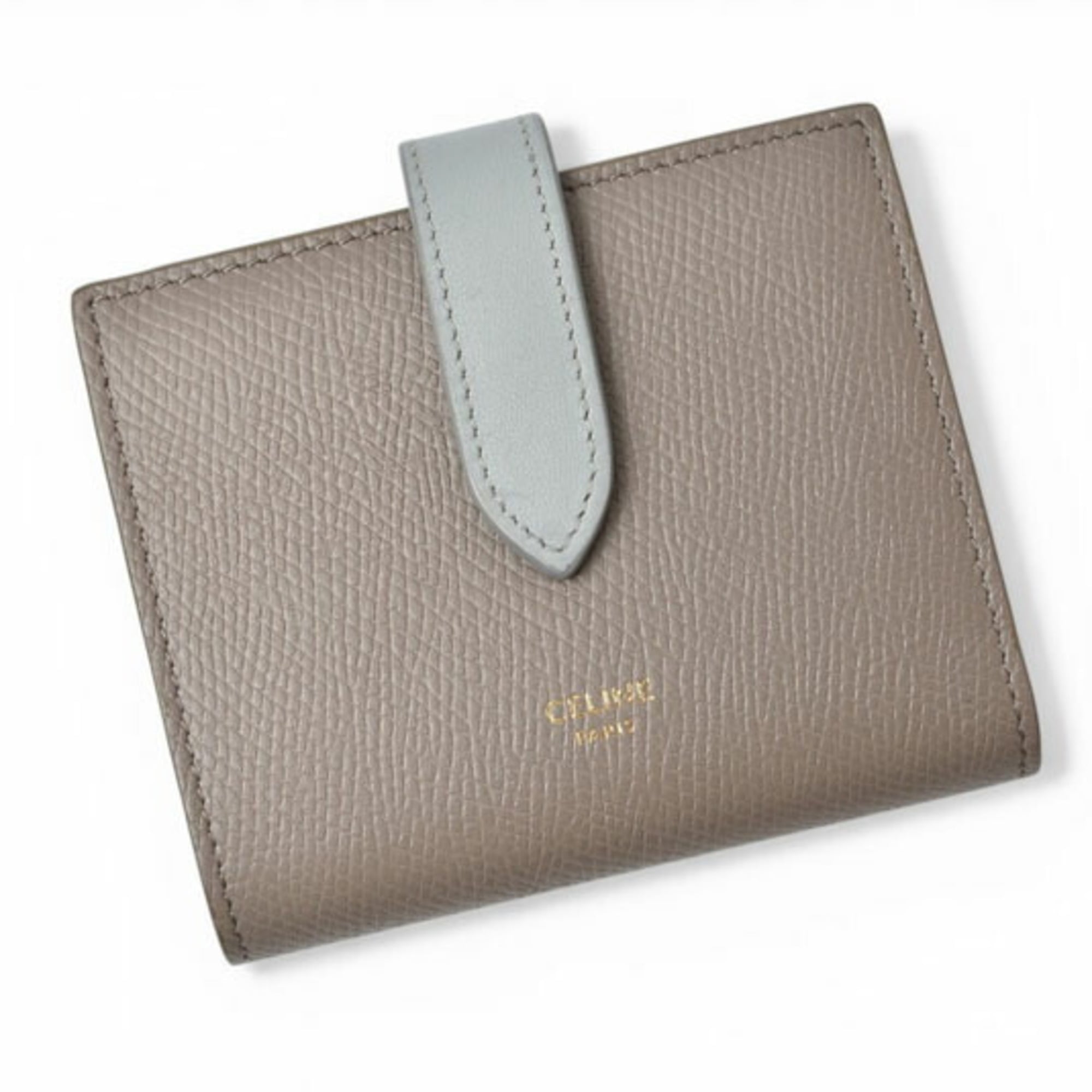 Celine Blue Gray Leather Wallet (Bi-Fold) (Pre-Owned)