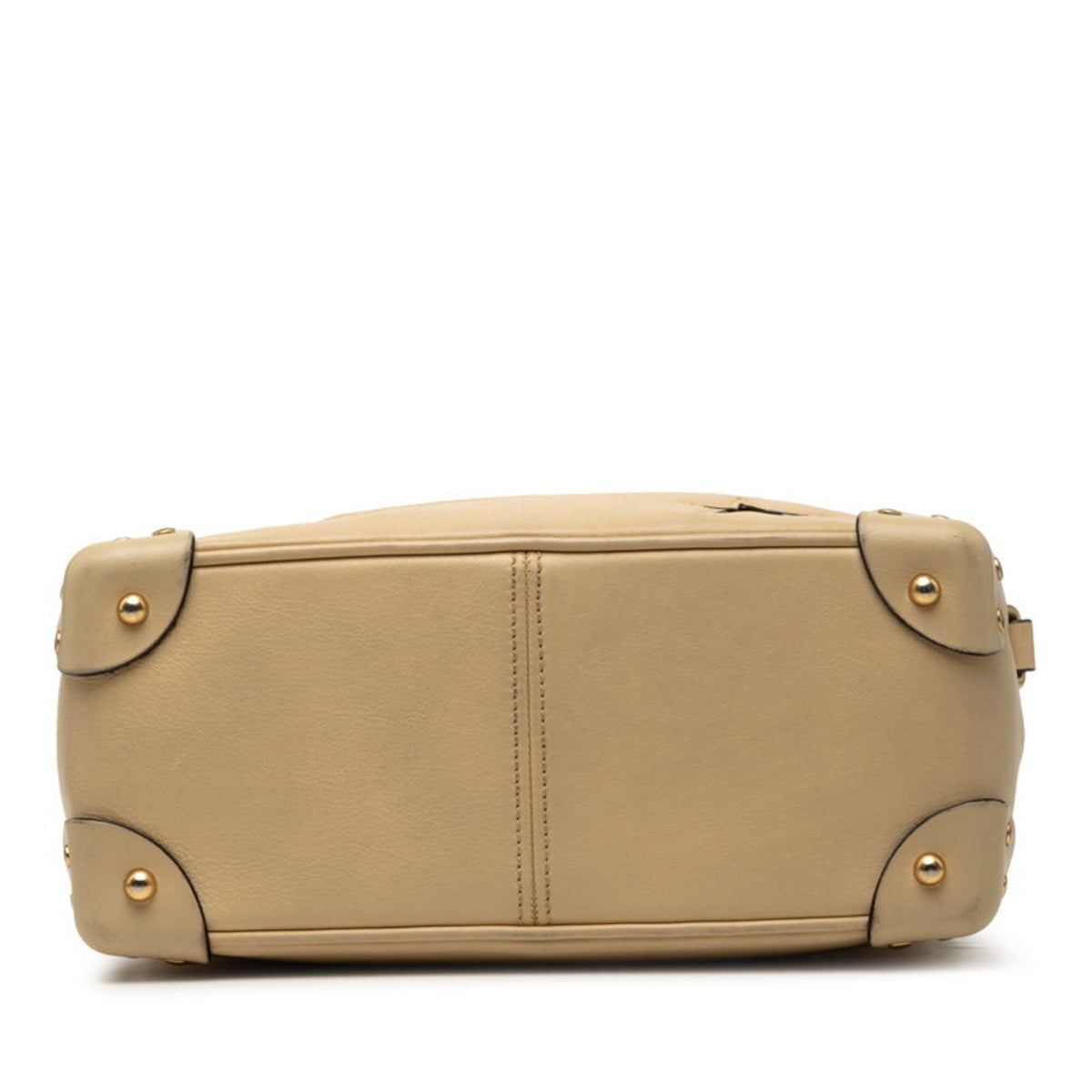 Gucci Beige Red Color Leather Shoulder Bag (Pre-Owned)