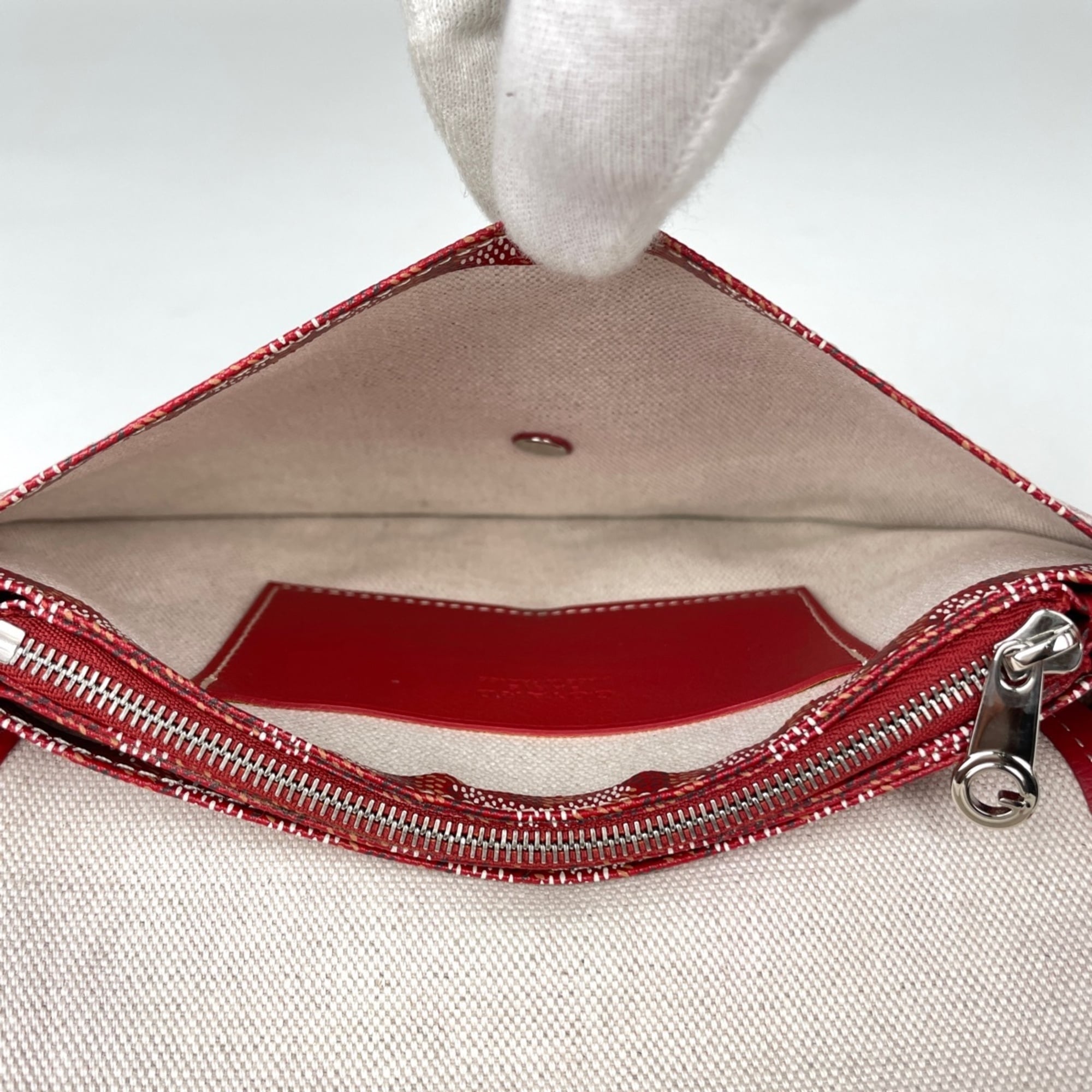 Goyard Red Color Coated Canvas Shoulder Bag (Pre-Owned)