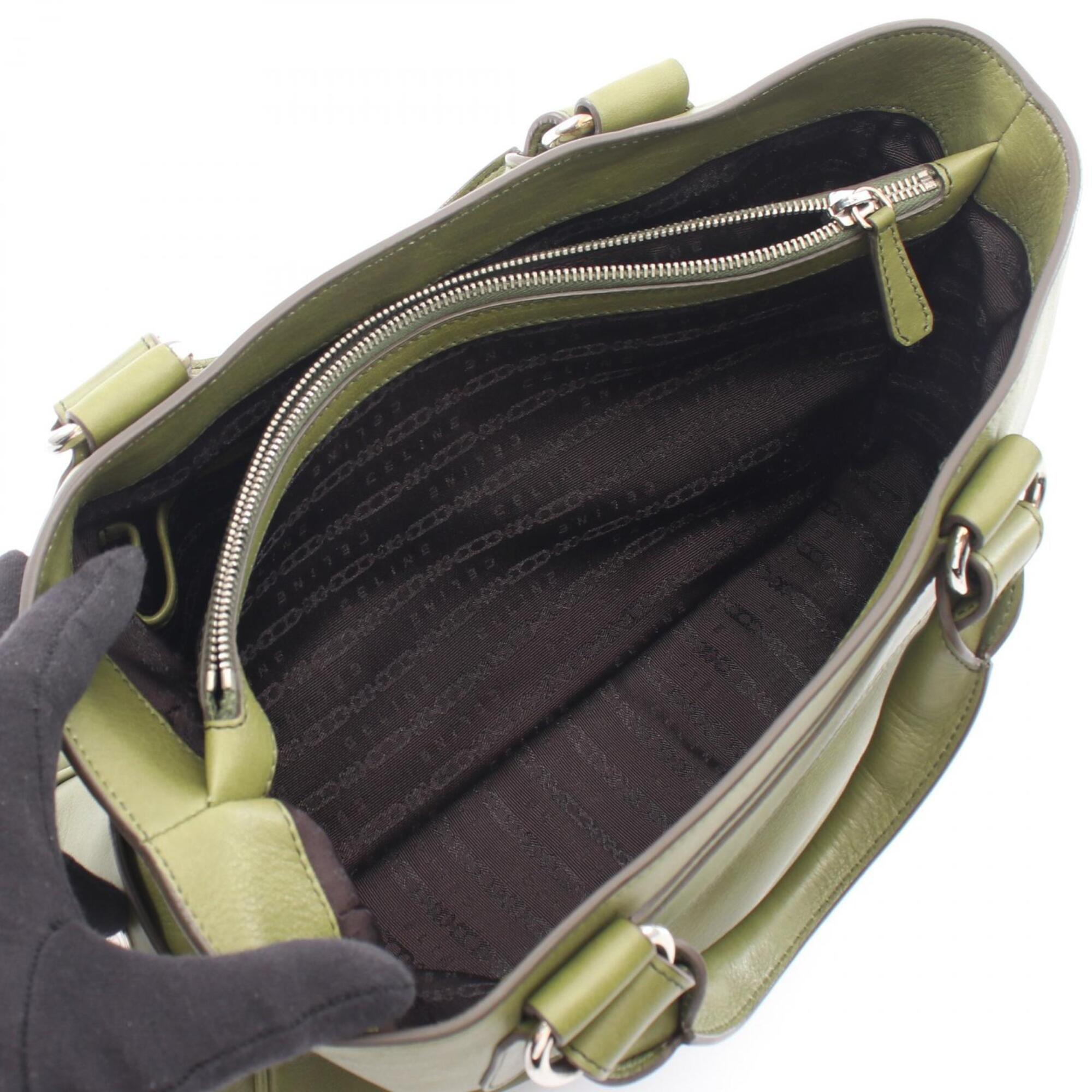 Celine Green Leather Handbag (Pre-Owned)
