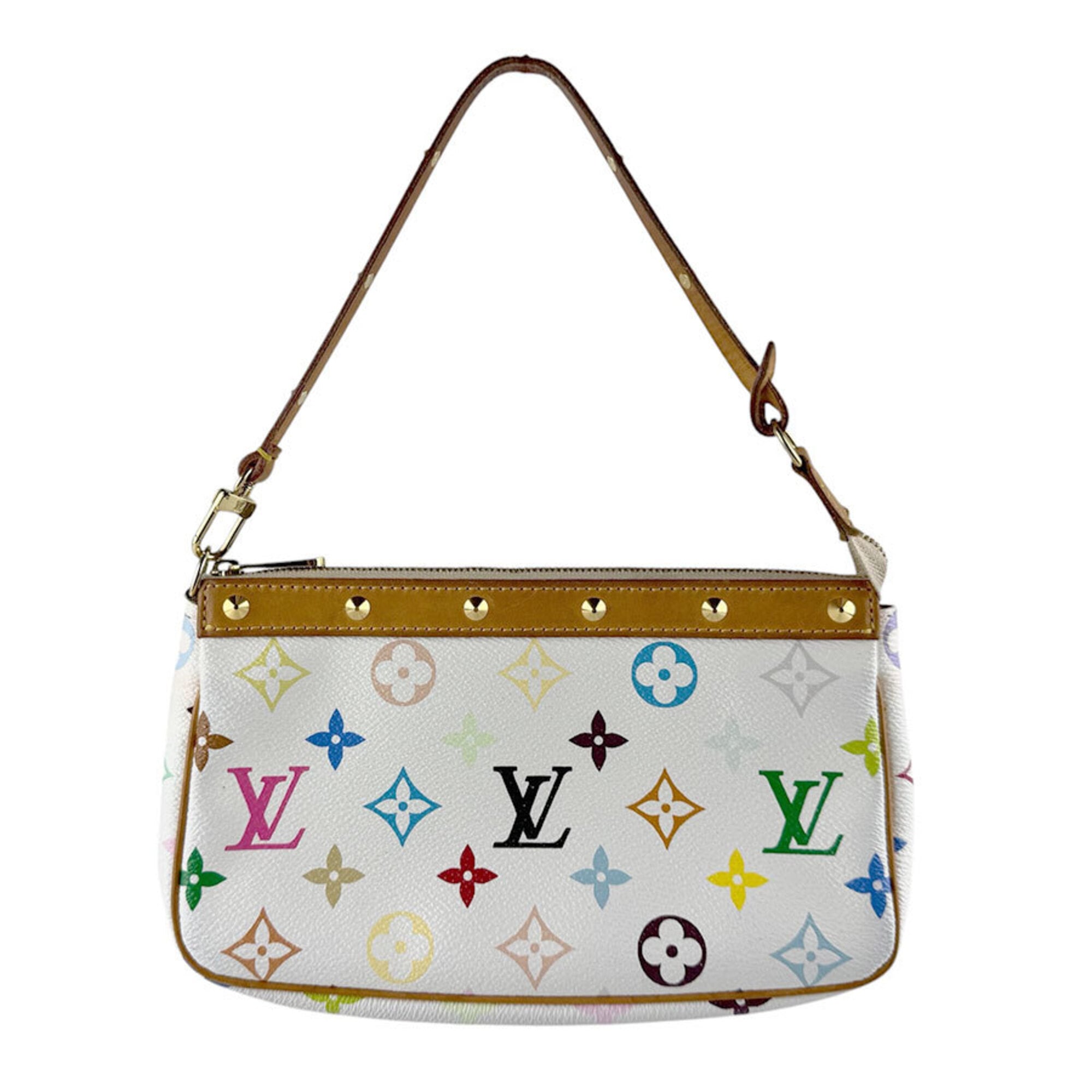 Louis Vuitton Blanc Multi-Color Monogram Multicolore Handbag Pochette (Pre-Owned)