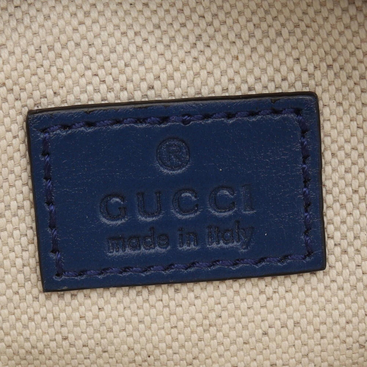 Gucci Blue Leather Fanny Pack Handbag (Pre-Owned)