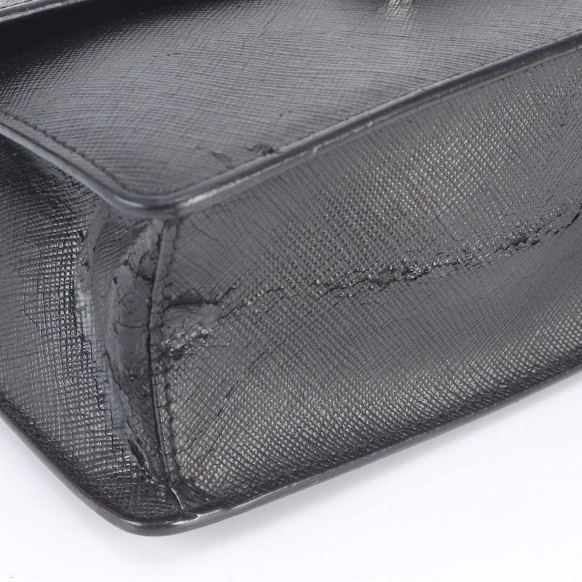 Prada Black Leather Handbag Shoulder Bag Tote Bag (Pre-Owned)