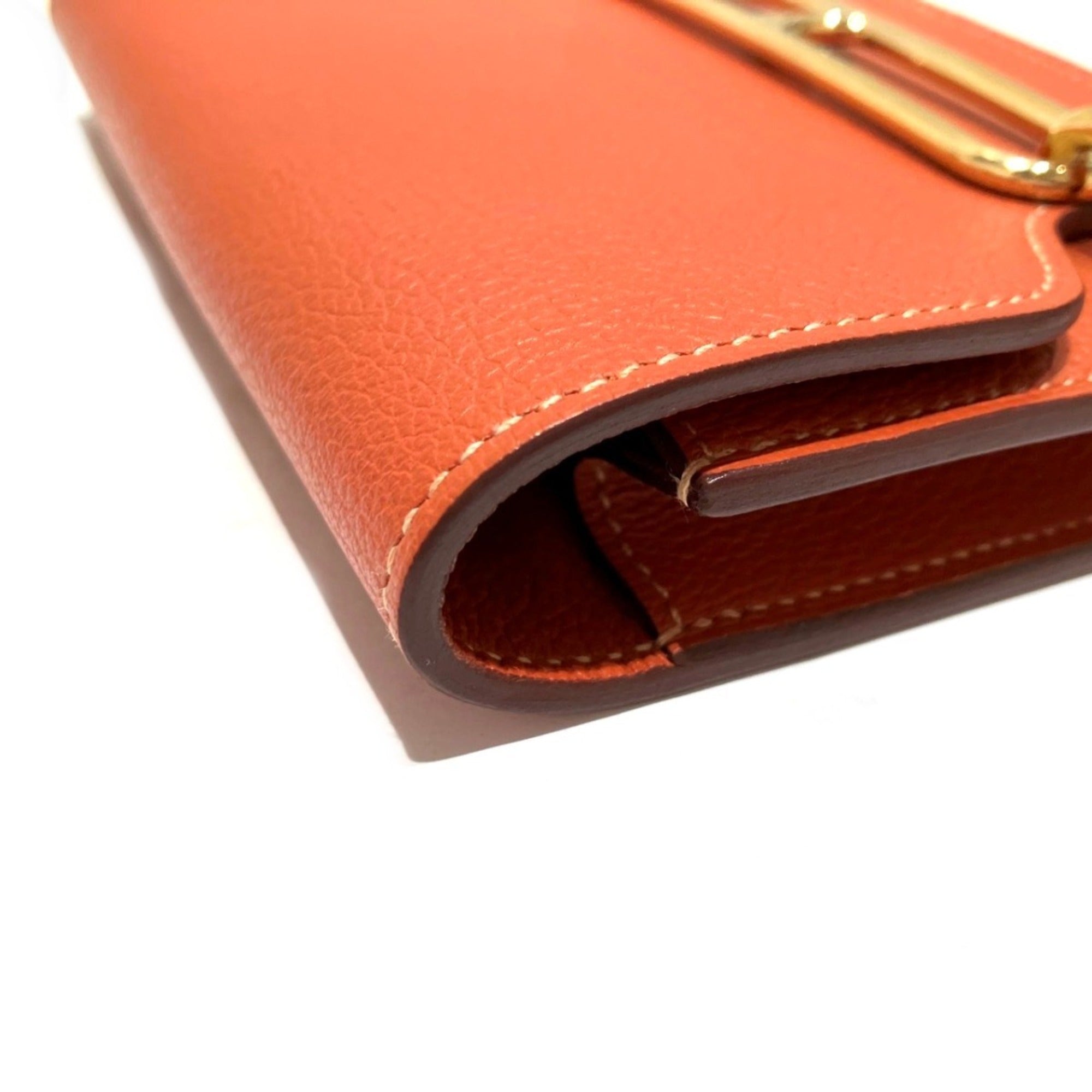 Hermes Potiron Chevre Myzore Leather Wallet (Bi-Fold) (Pre-Owned)