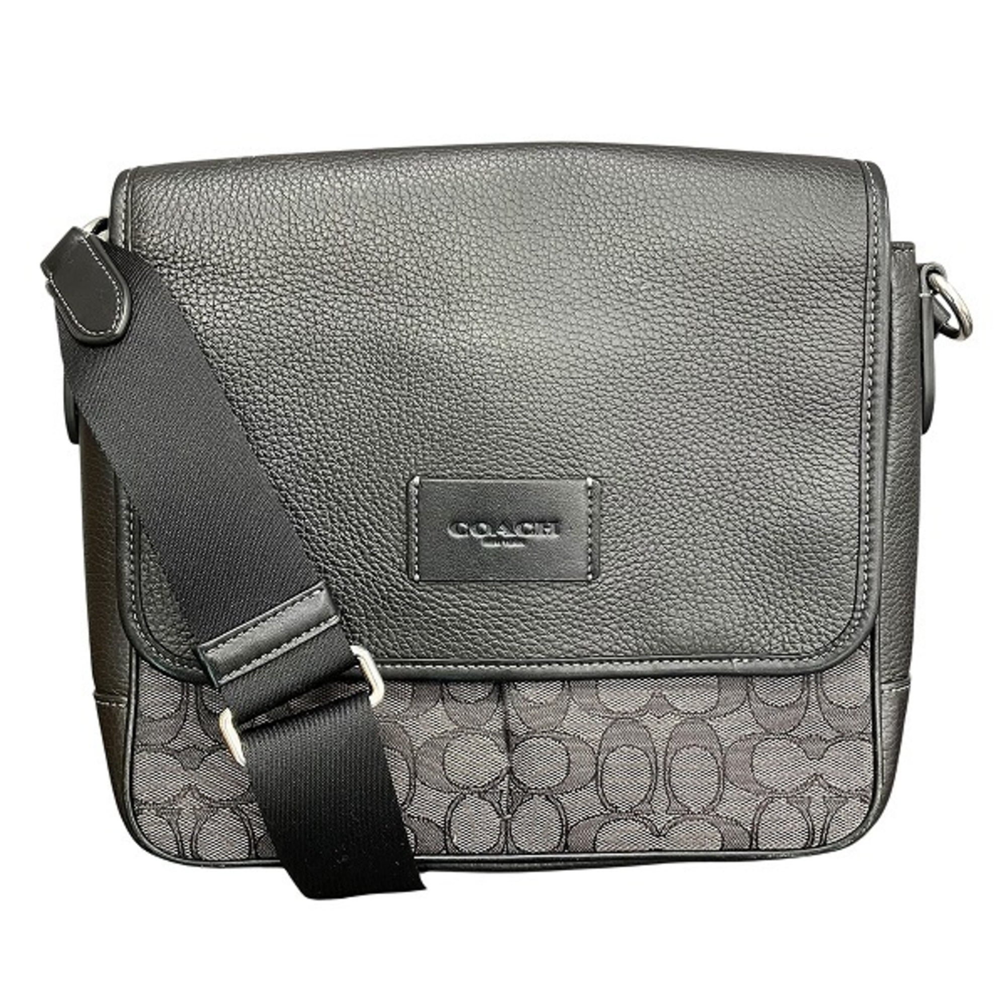 Coach Black Signature Line Shoulder Bag (Pre-Owned)