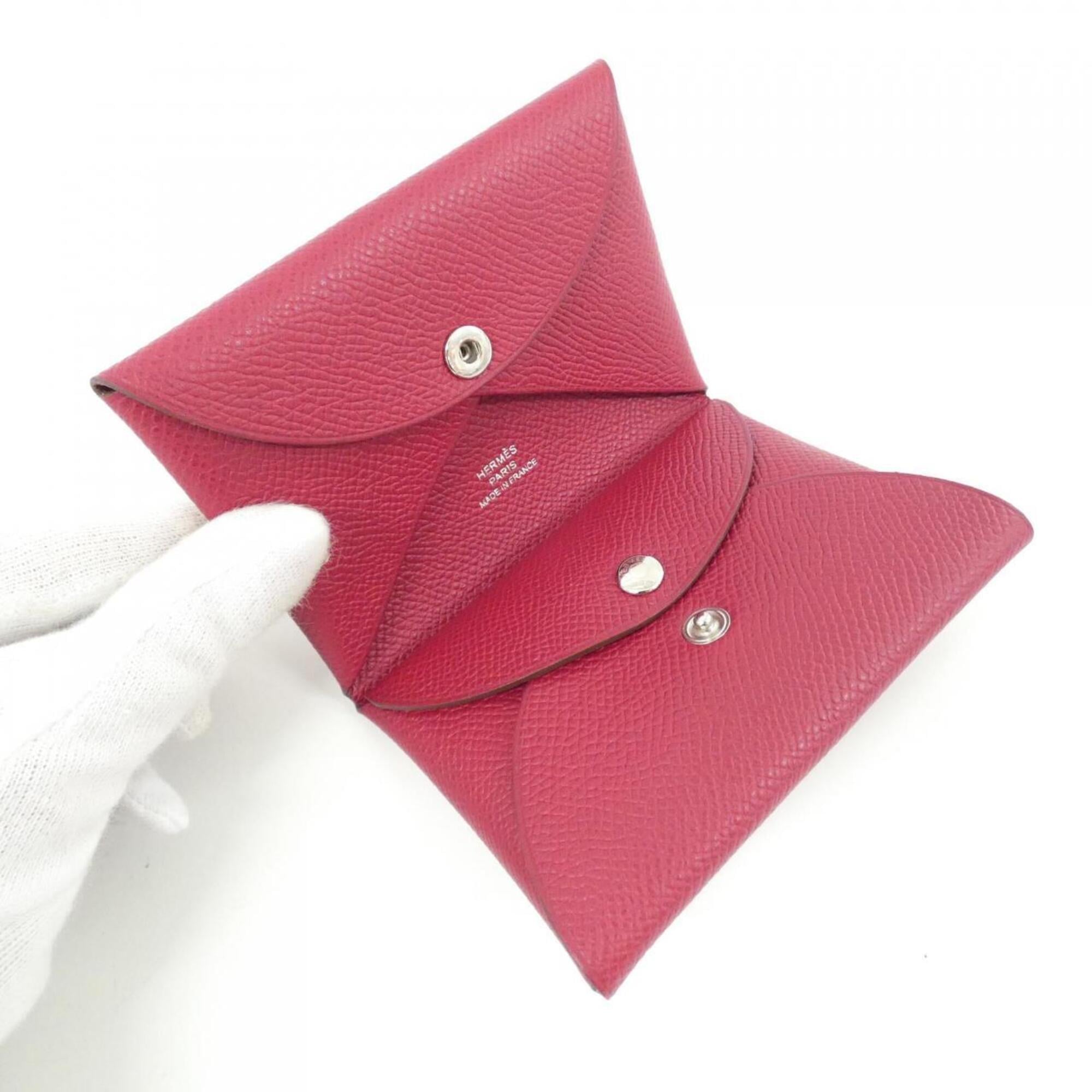 Hermes Ruby Epsom Leather Coin Purse/Coin Case (Pre-Owned)