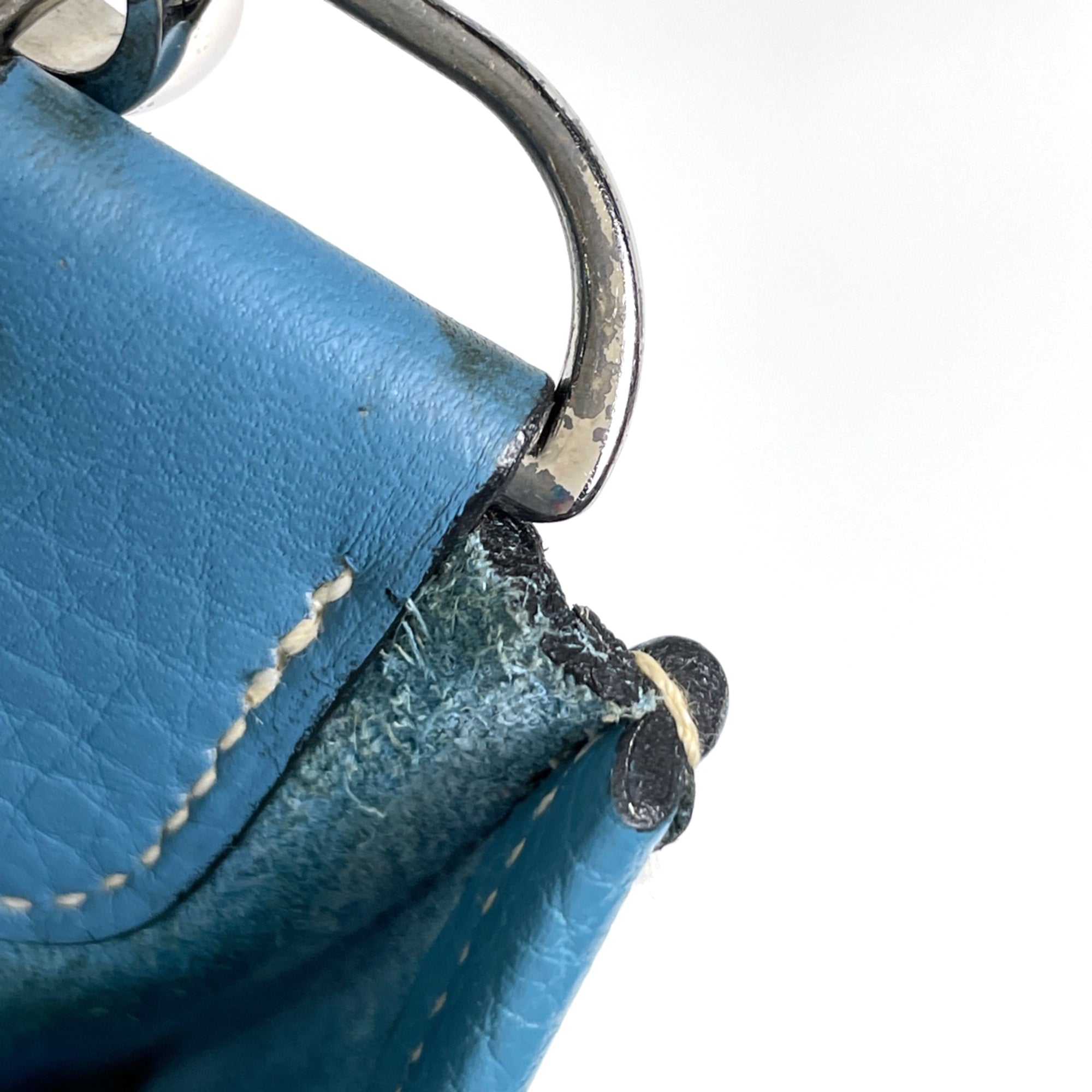 Hermes Evelyne Blue Jean Taurillon Clemence Leather Shoulder Bag (Pre-Owned)