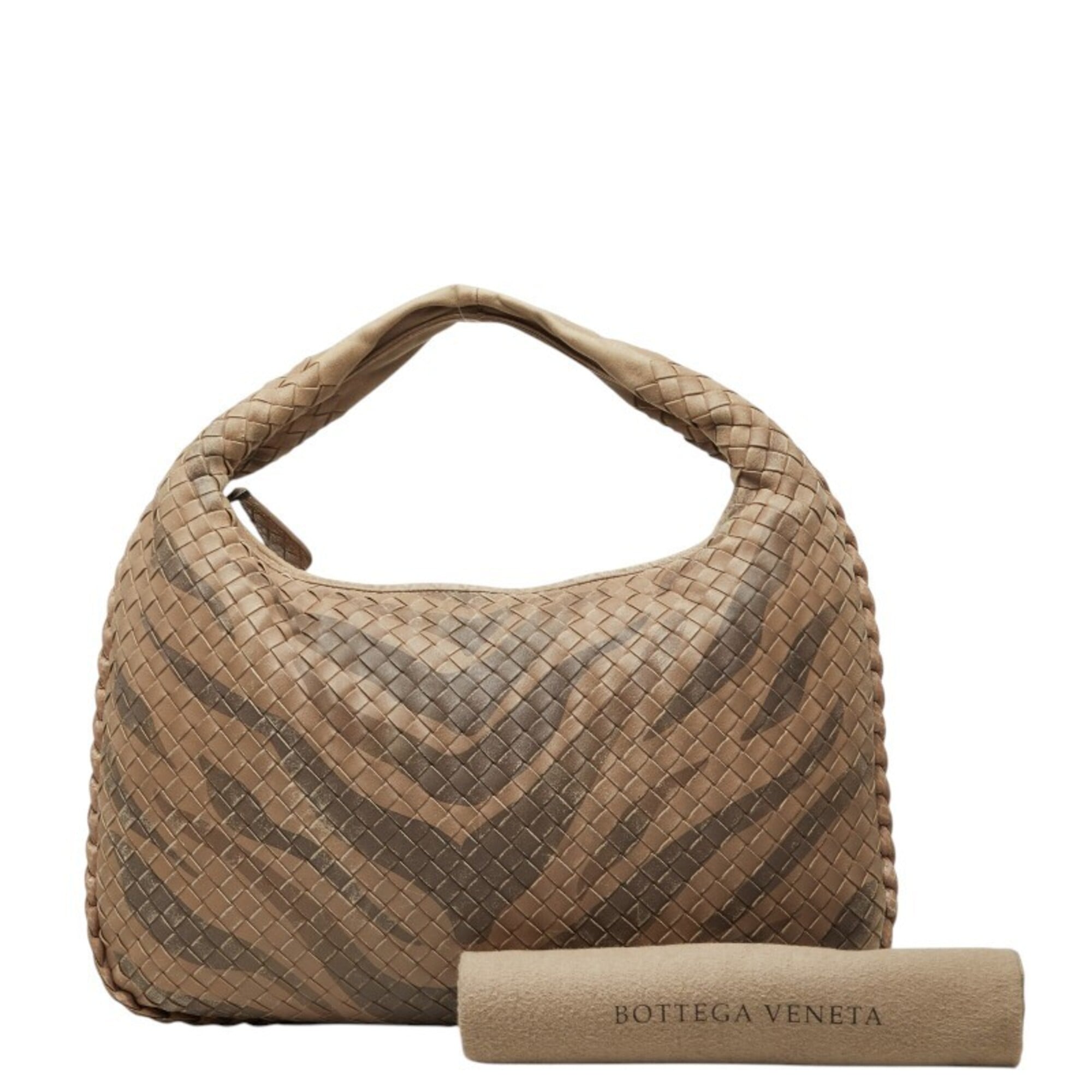 Bottega Veneta Beige Brown Leather Handbag Shoulder Bag (Pre-Owned)
