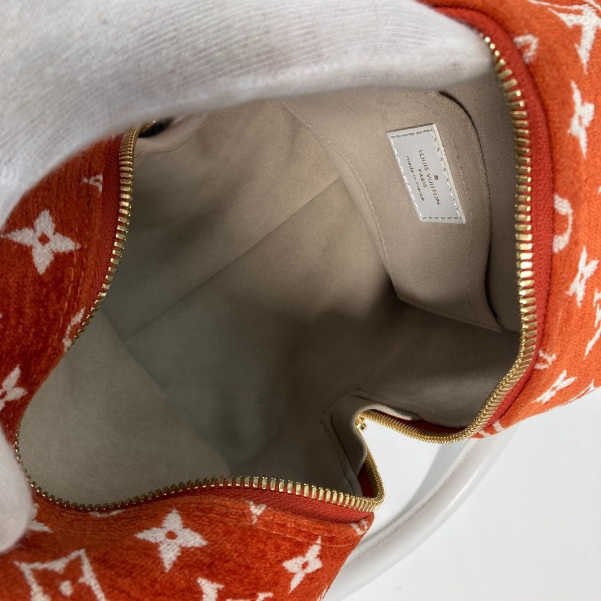 Louis Vuitton Brown Orange Velvet Handbag Shoulder Bag (Pre-Owned)