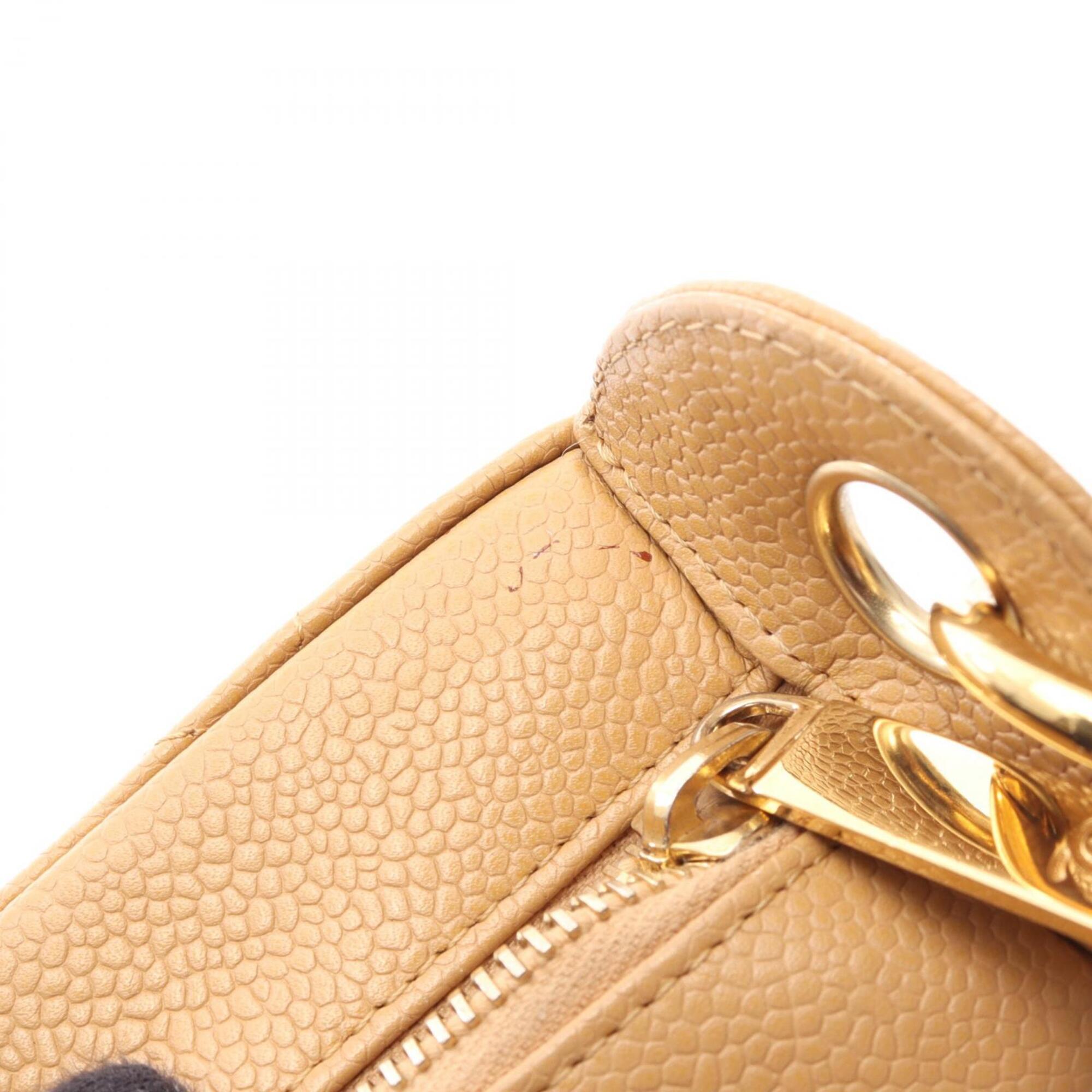 Chanel Beige Leather Handbag Shoulder Bag (Pre-Owned)