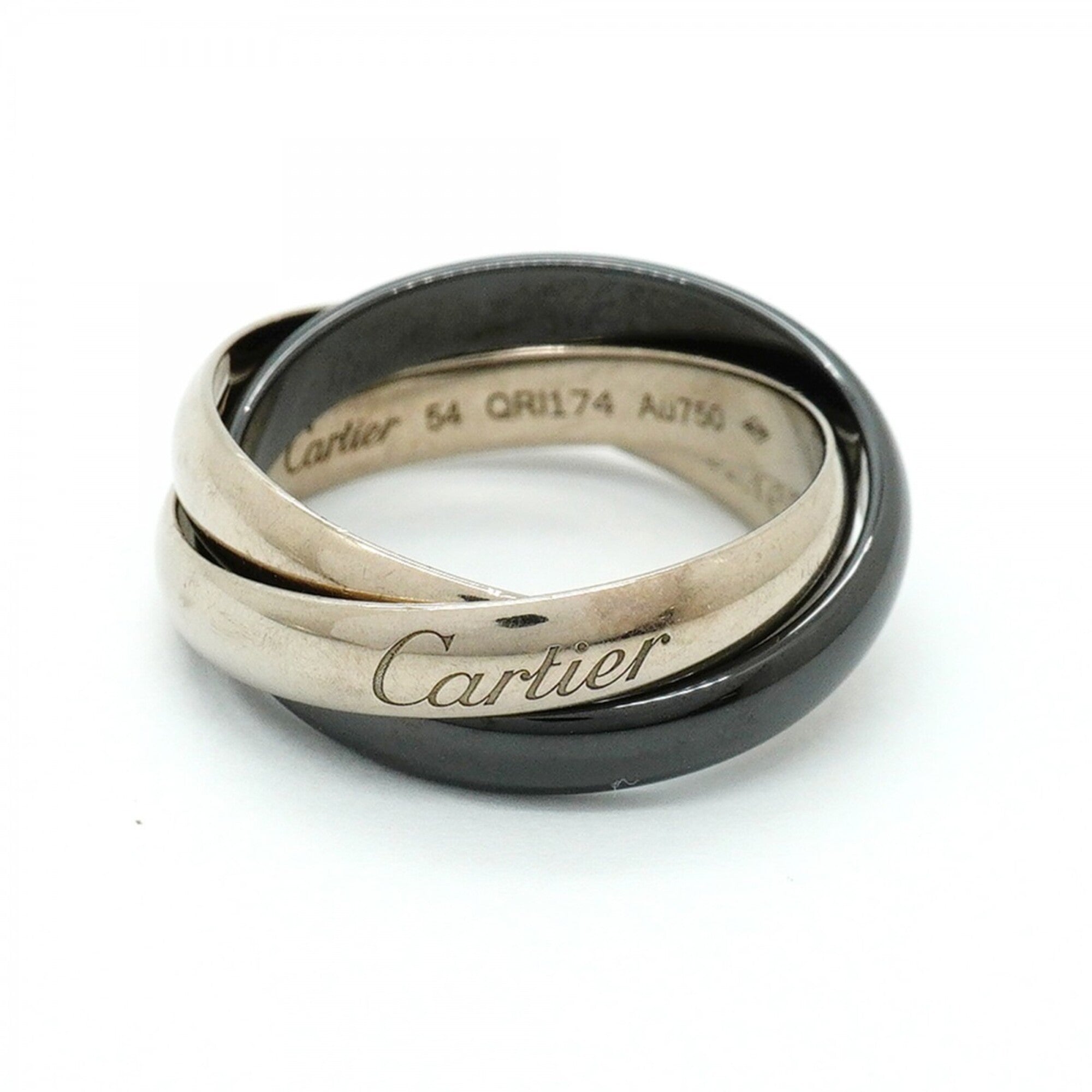 Cartier Black White Gold (18K) Ceramic Band Ring (Pre-Owned)