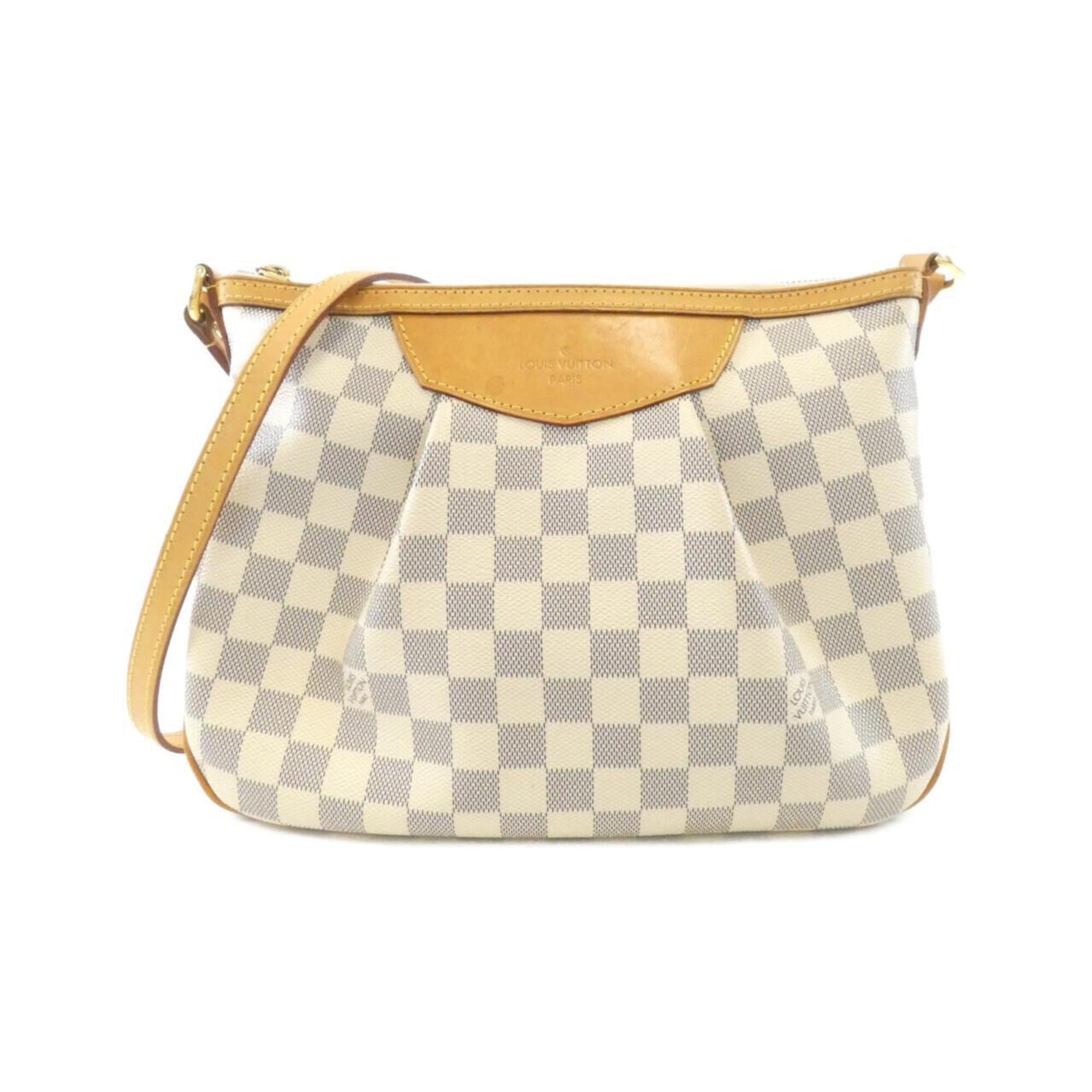 Louis Vuitton Azur White Coated Canvas Shoulder Bag (Pre-Owned)