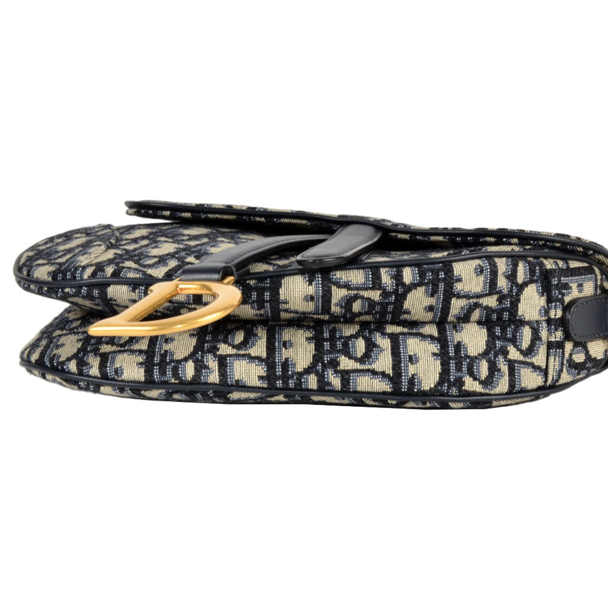 Christian Dior Navy Jacquard Handbag (Pre-Owned)
