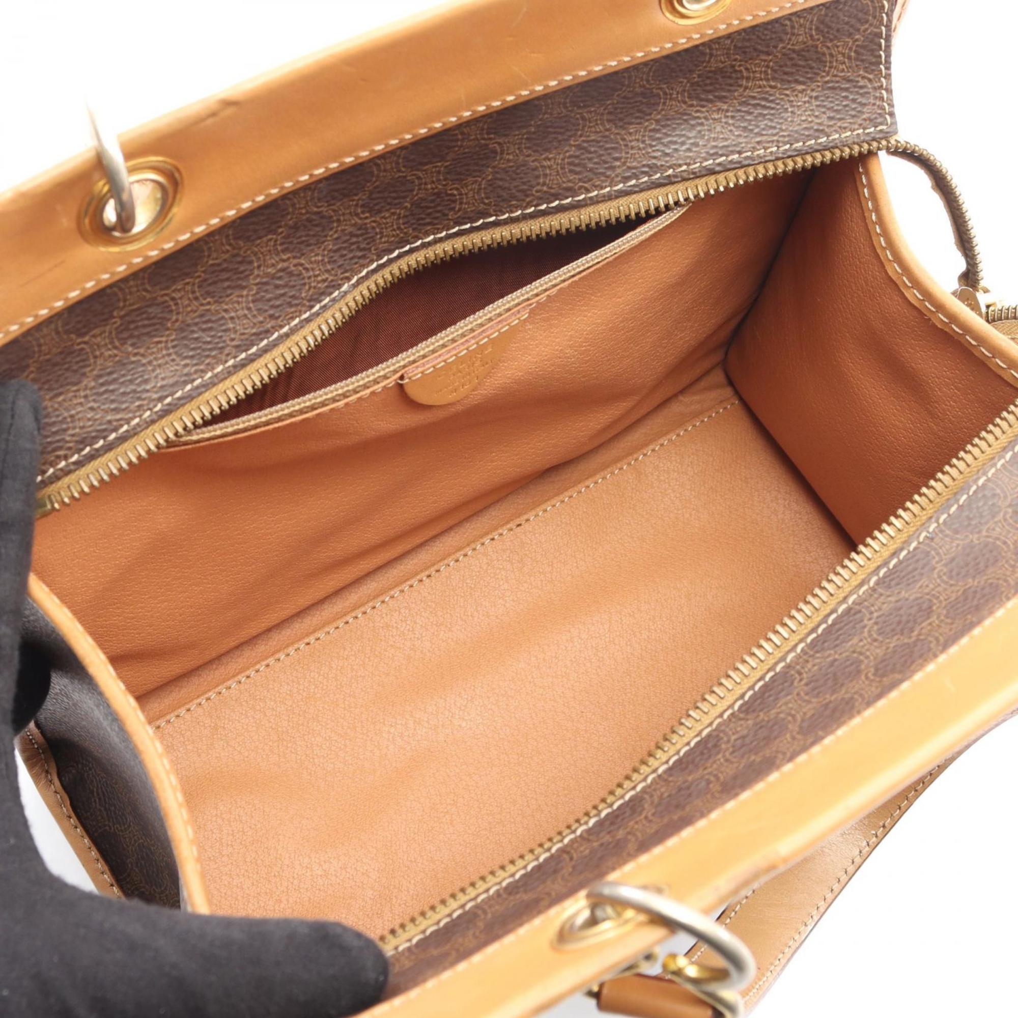 Celine Brown Coated Canvas Pvc Leather Handbag (Pre-Owned)