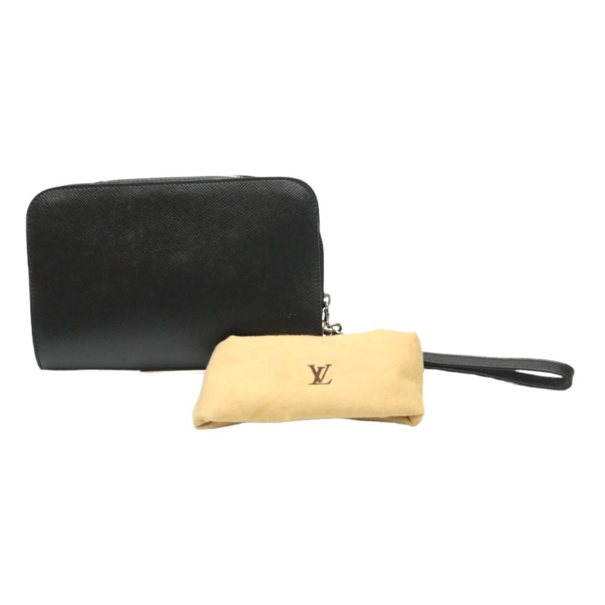 Louis Vuitton Taiga Ardoise Black Taiga Leather Handbag (Pre-Owned)
