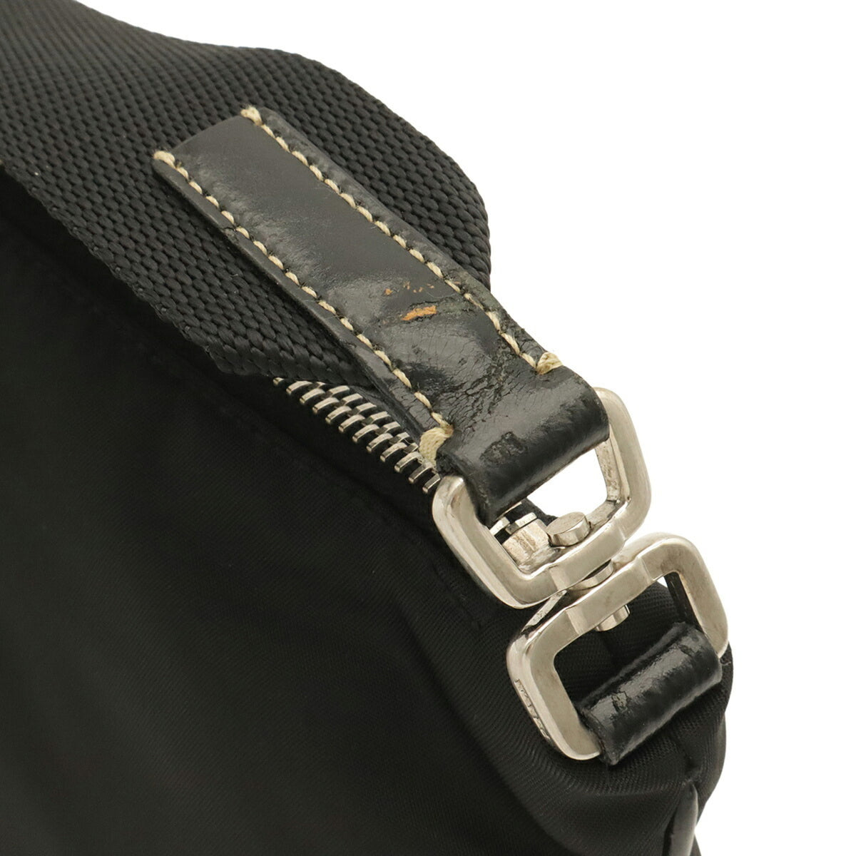 Prada Black Nero Nylon Leather Shoulder Bag (Pre-Owned)