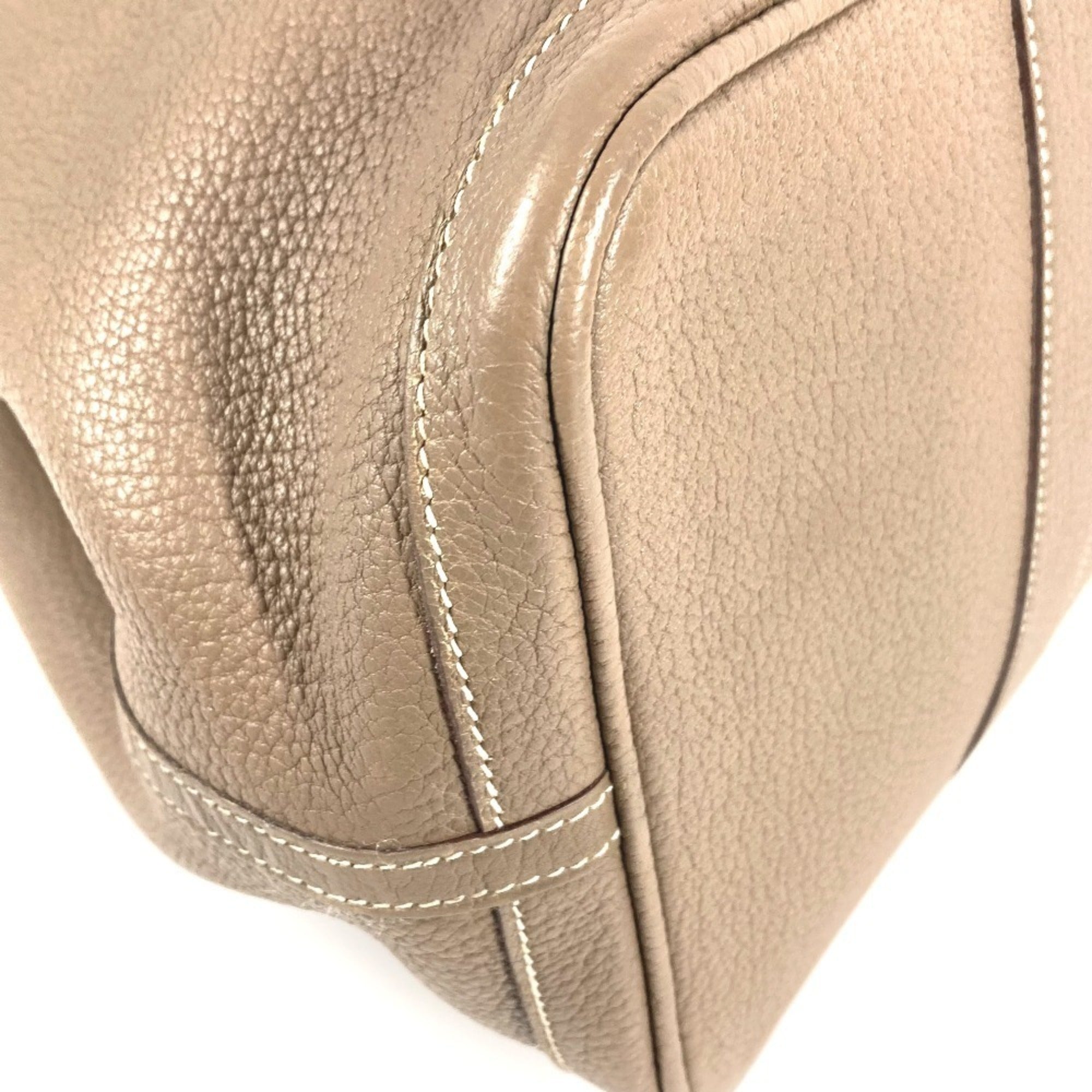 Hermes Beige Etoupe Gray Negonda Leather Handbag Shoulder Bag Tote Bag (Pre-Owned)
