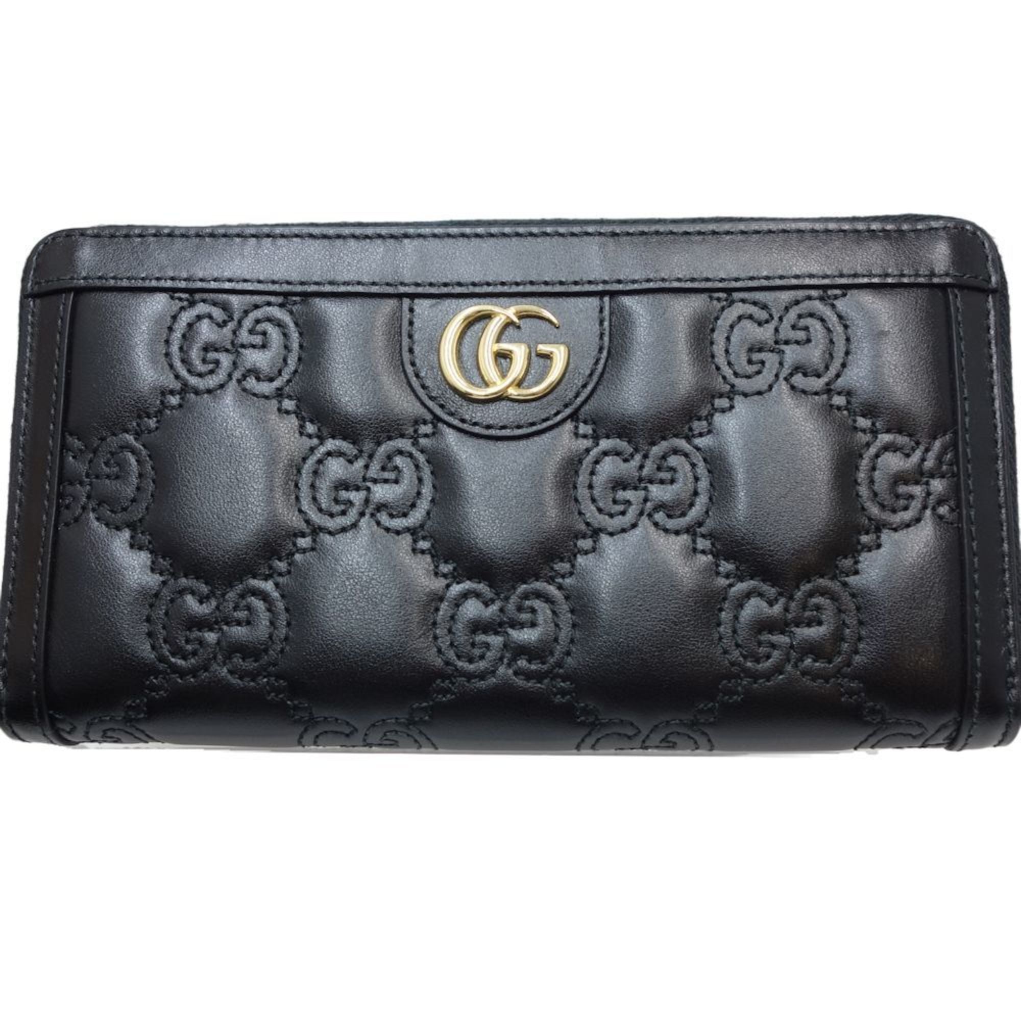 Gucci Black Leather Long Wallet (Bi-Fold) (Pre-Owned)