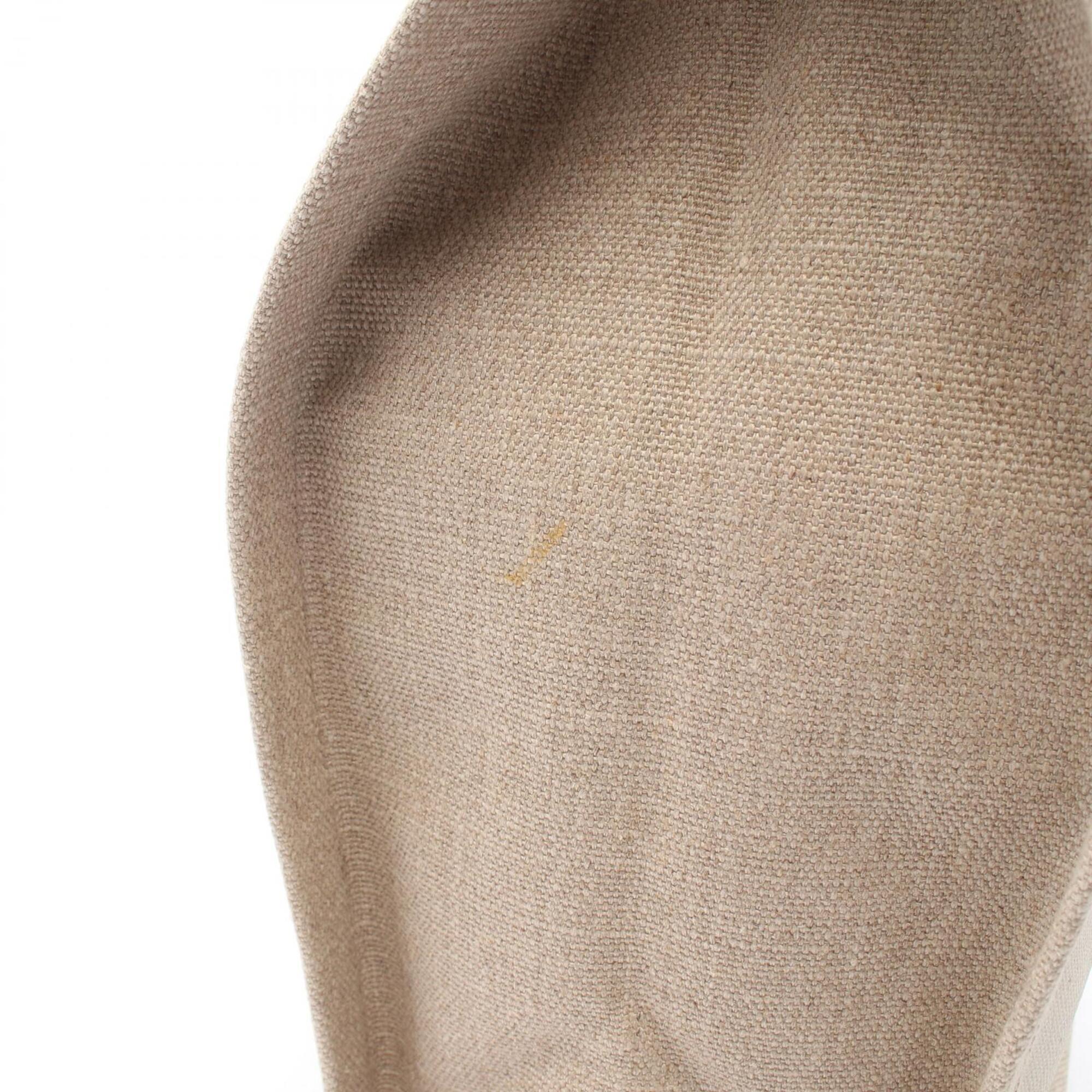 Saint Laurent Beige Black Canvas Leather Handbag Tote Bag (Pre-Owned)