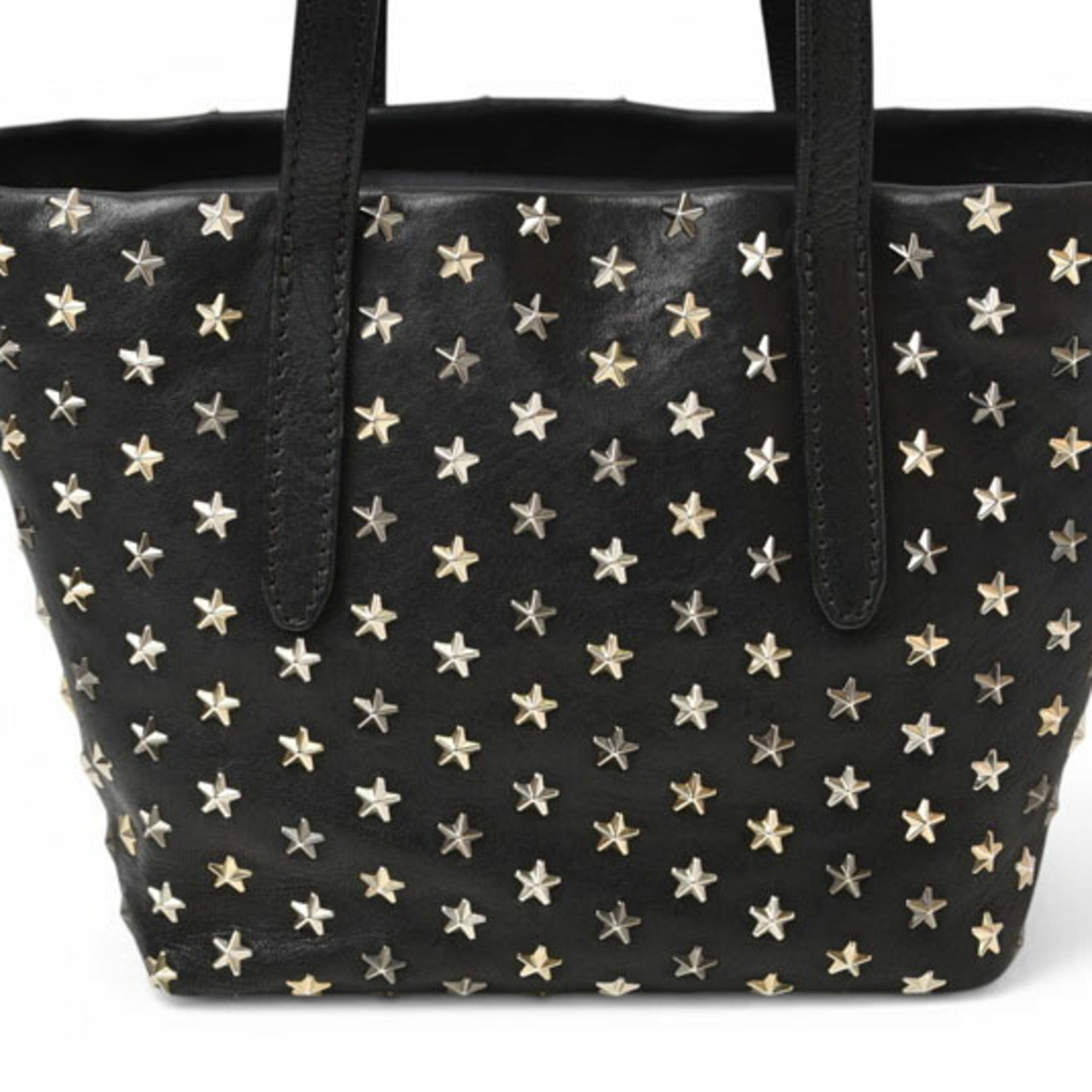 Jimmy Choo Black Leather Handbag Shoulder Bag (Pre-Owned)