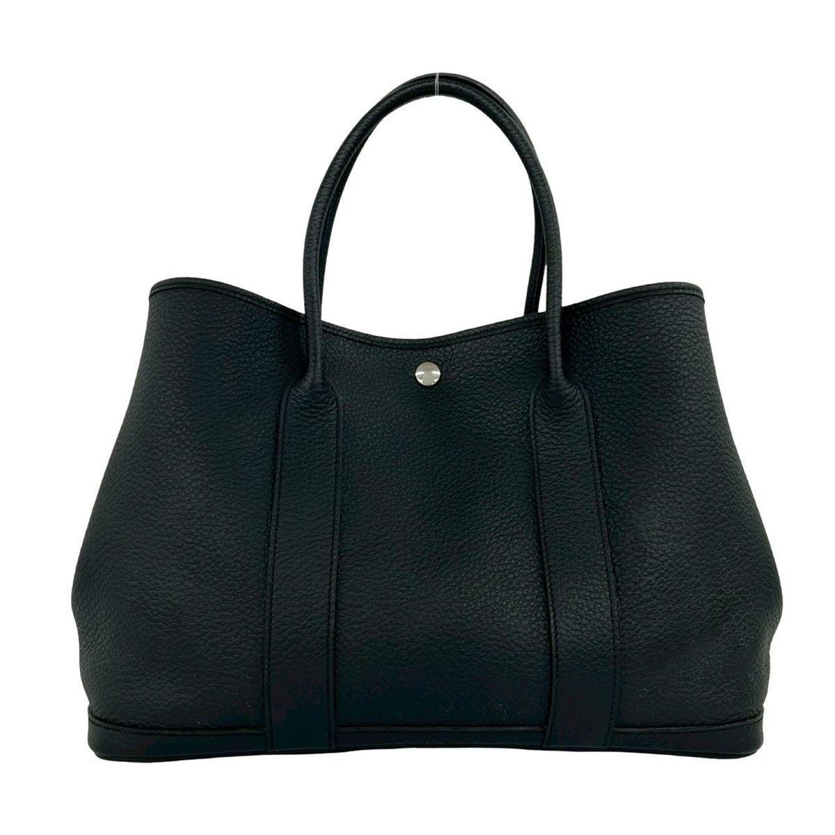 Hermes Black Country Leather Handbag Tote Bag (Pre-Owned)