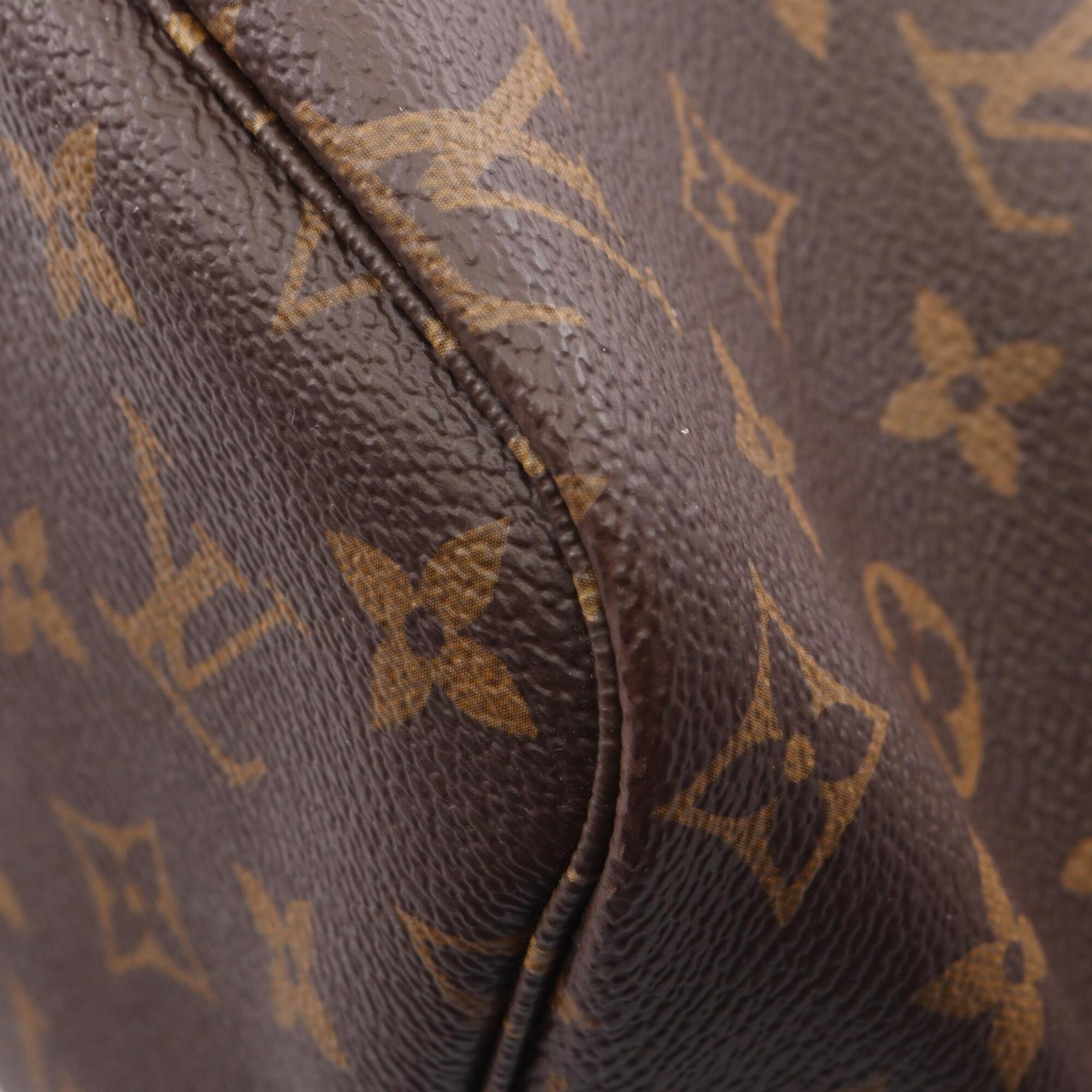 Louis Vuitton Brown Coated Canvas Leather Handbag Pouch Tote Bag (Pre-Owned)