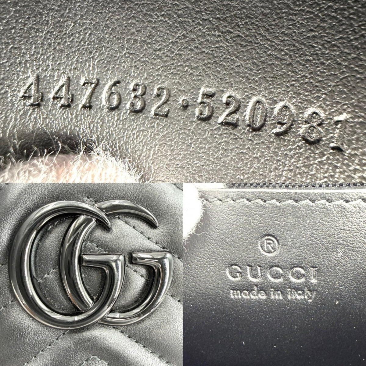 Gucci Black White Leather Shoulder Bag (Pre-Owned)