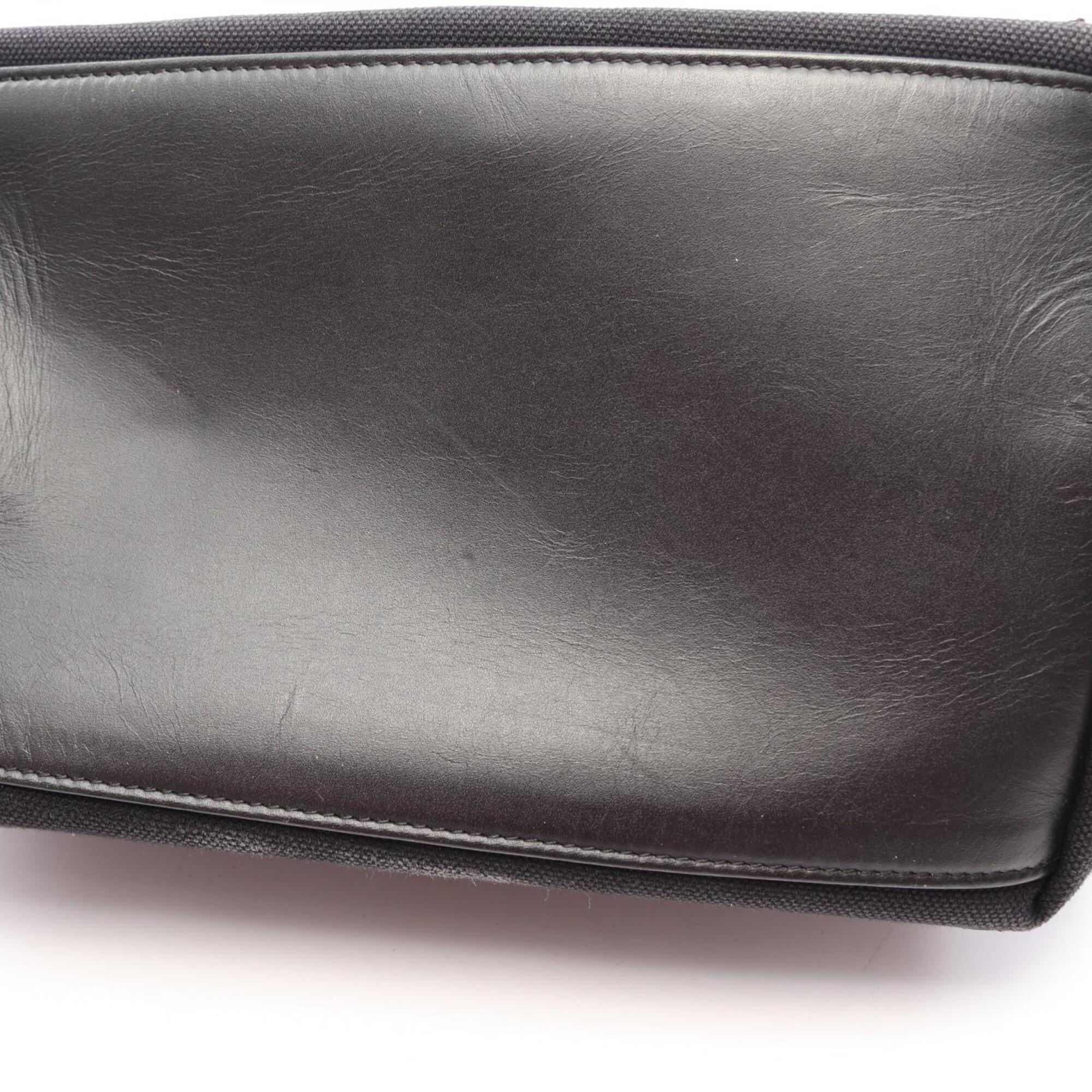 Balenciaga Black Canvas Leather Handbag Pouch Tote Bag (Pre-Owned)
