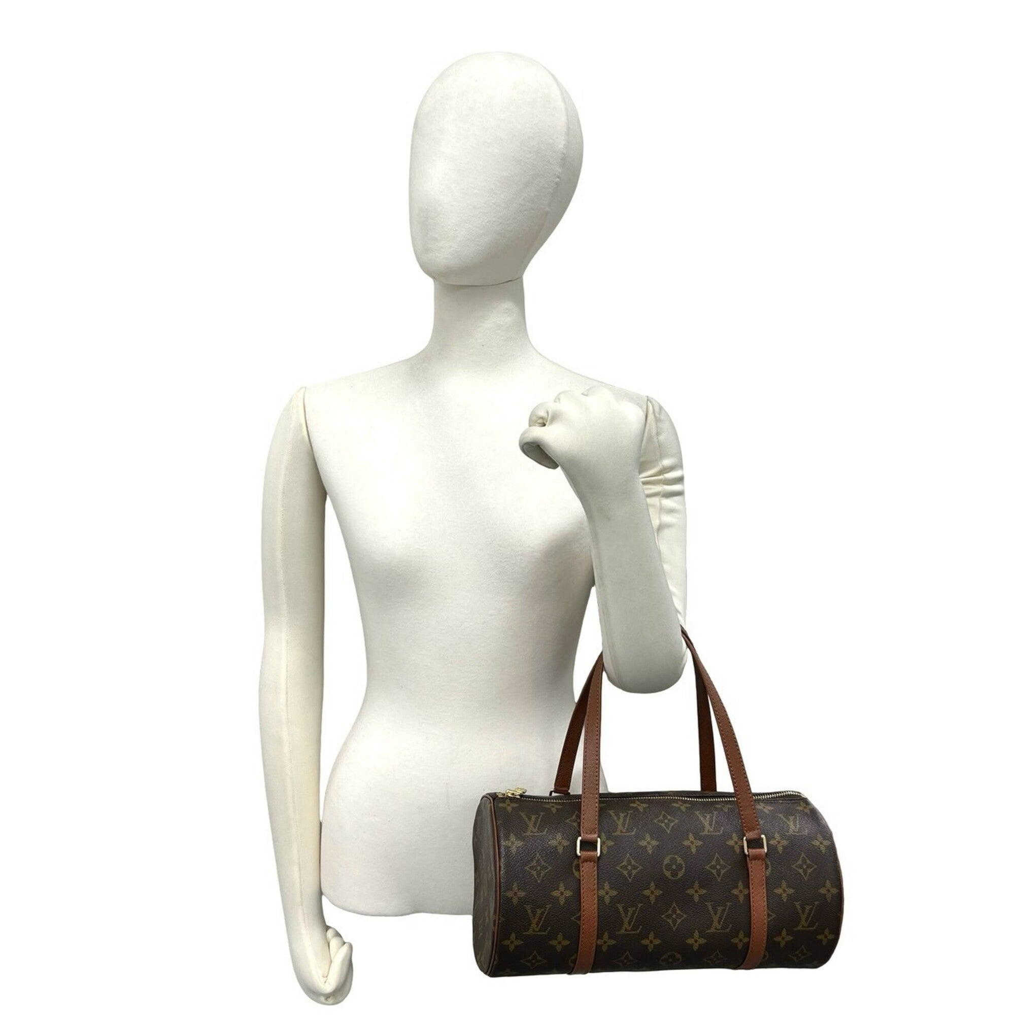 Louis Vuitton Brown Leather Pvc Handbag (Pre-Owned)