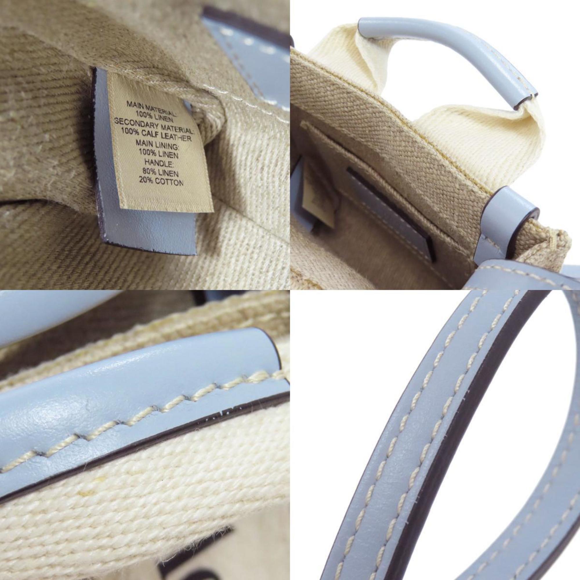 Chloé Beige Light Blue Canvas Handbag (Pre-Owned)
