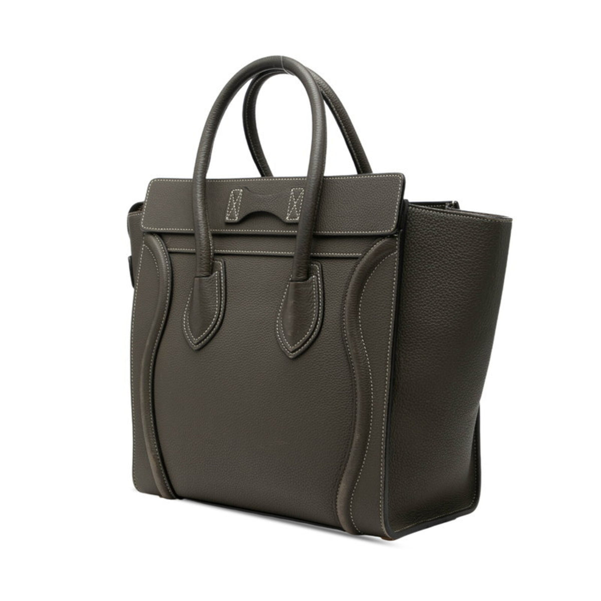 Celine Gray Green Khaki Leather Handbag (Pre-Owned)